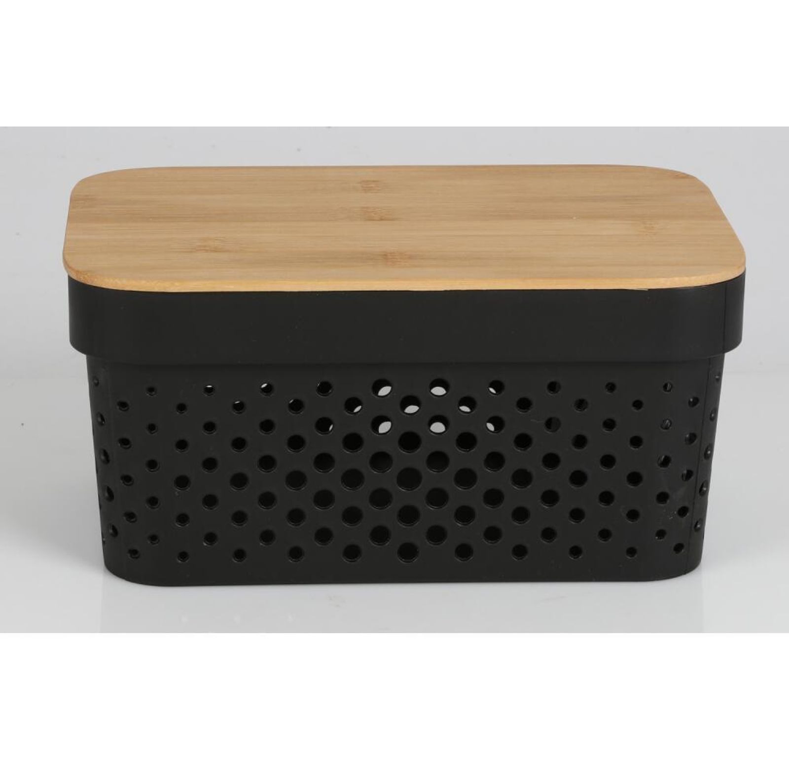 BURI Aufbewahrungsbox Aufbewahrungskorb 4,5L Bambusdeckel Allzweckbox Ordnungsbox Schrankbox