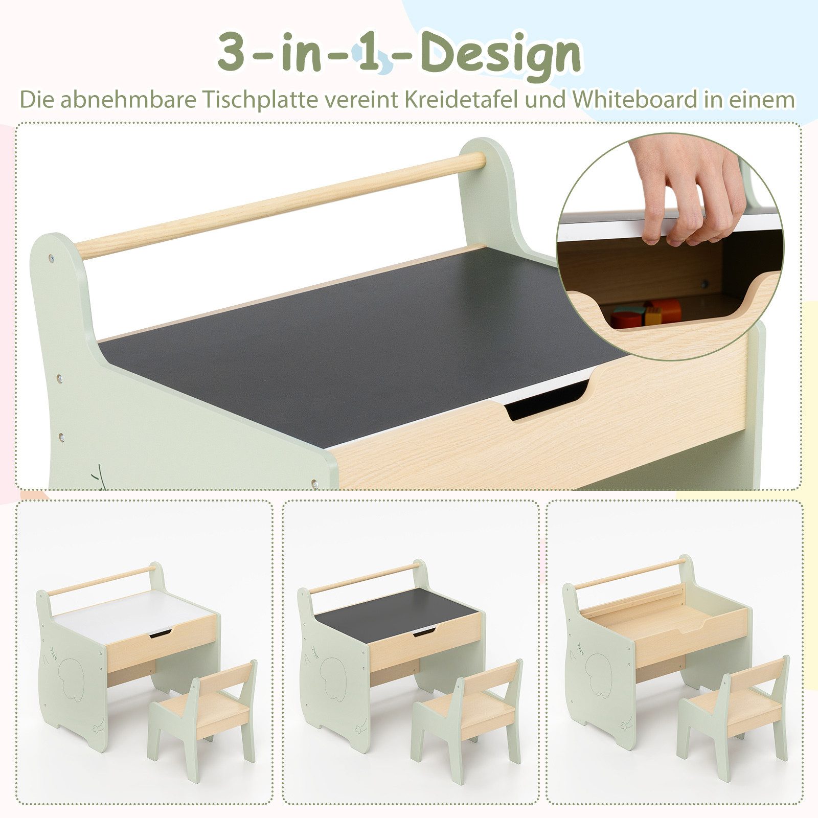 COSTWAY Kindersitzgruppe, 2 in 1 Kinder günstig online kaufen