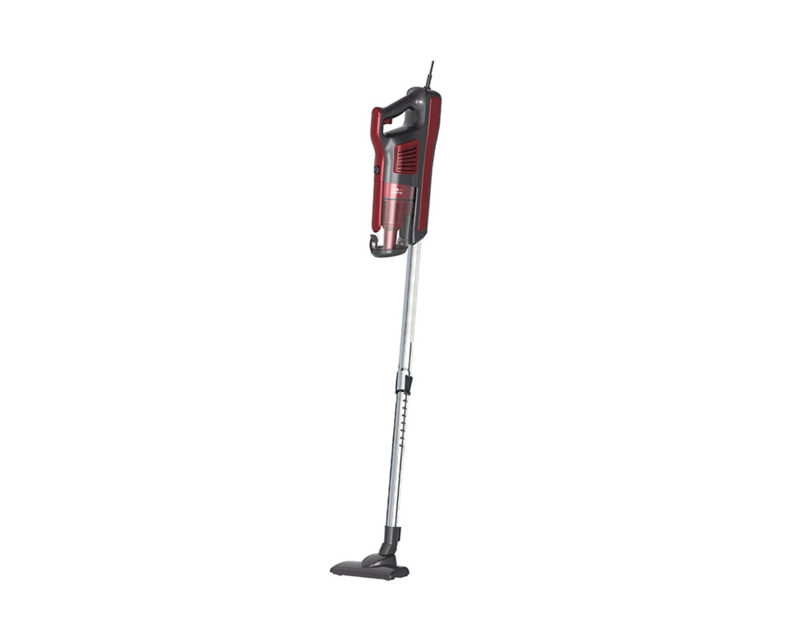 Lentz Bodenstaubsauger 2-in-1 Zyklon-Staubsauger 600W mit 7m Kabel & Zubehör - Schwarz-Rot, 600 W, beutellos