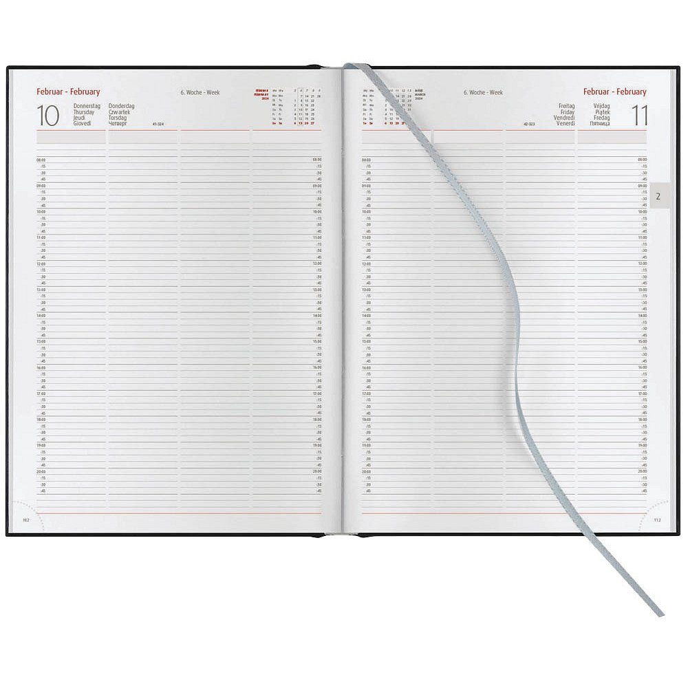 Lediberg Buchkalender 899 Praxistimer / Reservierungsbuch 2027 sz A4 Tagesplaner (1-tlg)