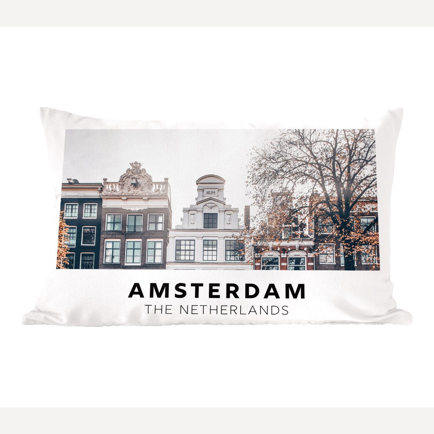 MuchoWow Dekokissen Niederlande - Amsterdam - Startseite, Wohzimmer Dekoration, Zierkissen, Dekokissen mit Füllung, Schlafzimmer