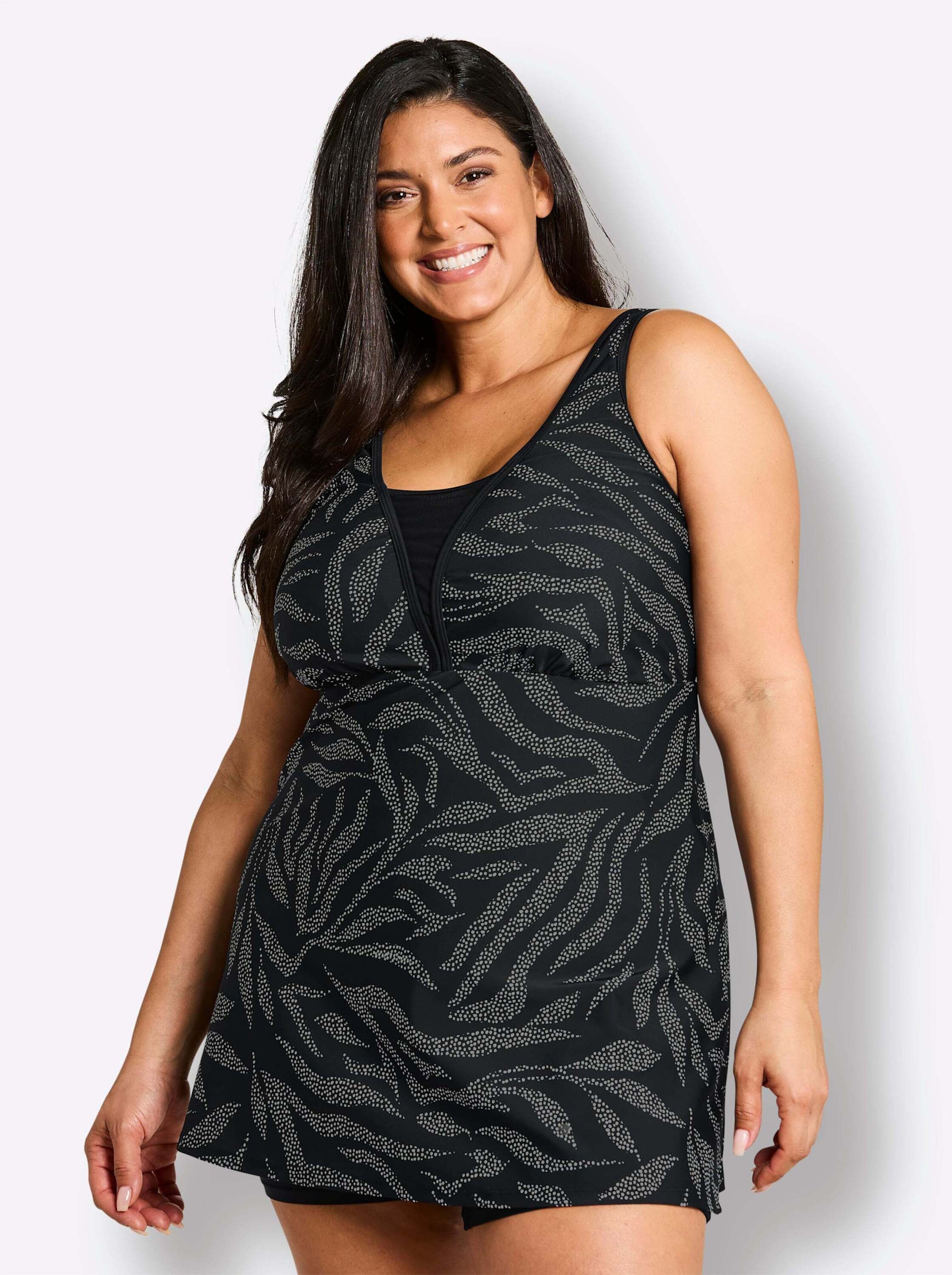 Sheego Badeanzug Badekleid Ärmellos (1-St)