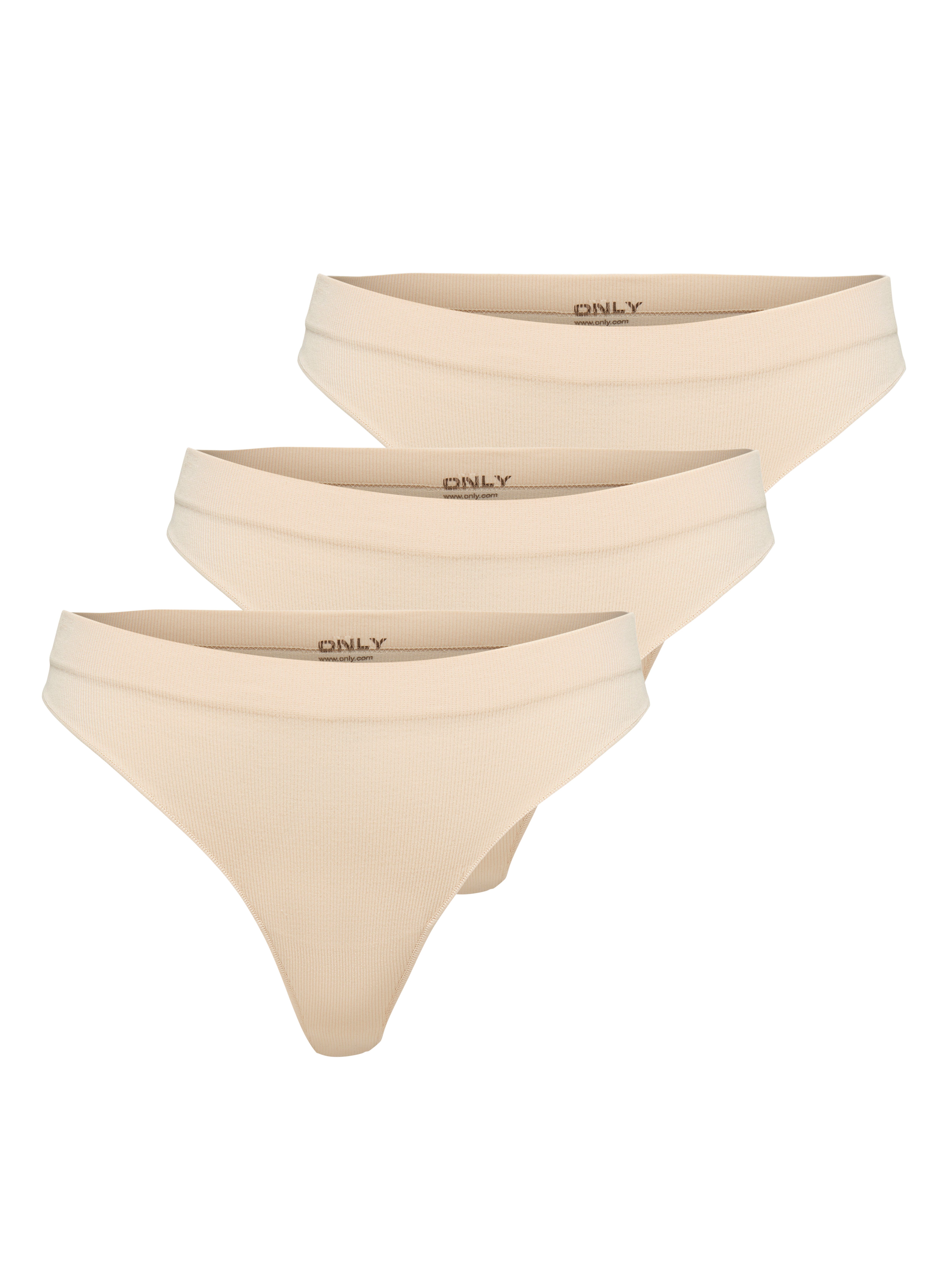 T-String ONLVICKY RIB S-LESS THONG 3-PK NOOS