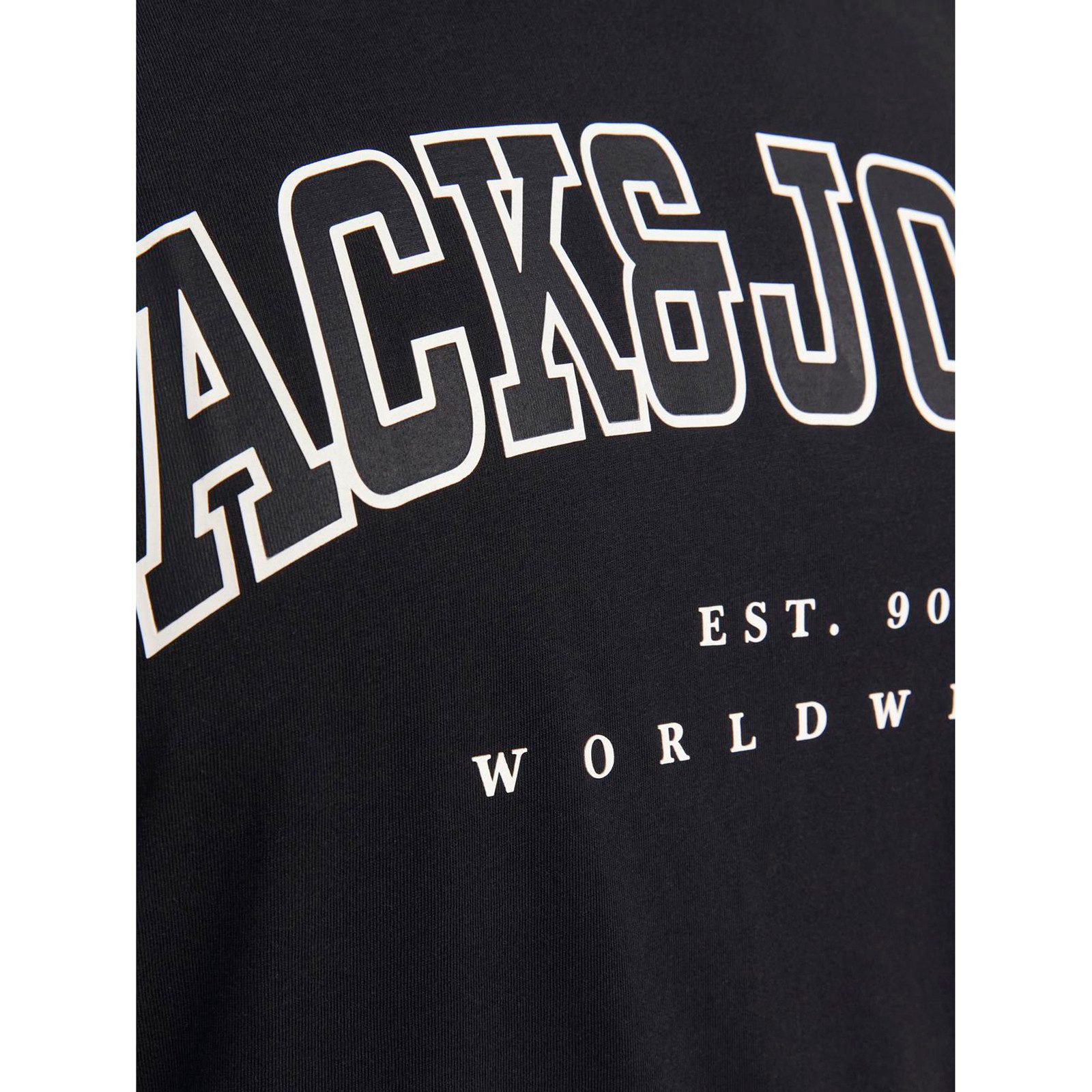Jack & Jones Rundhalsshirt Jack&Jones XXL T-Shirt schwarz JJECALEB VARSITY günstig online kaufen