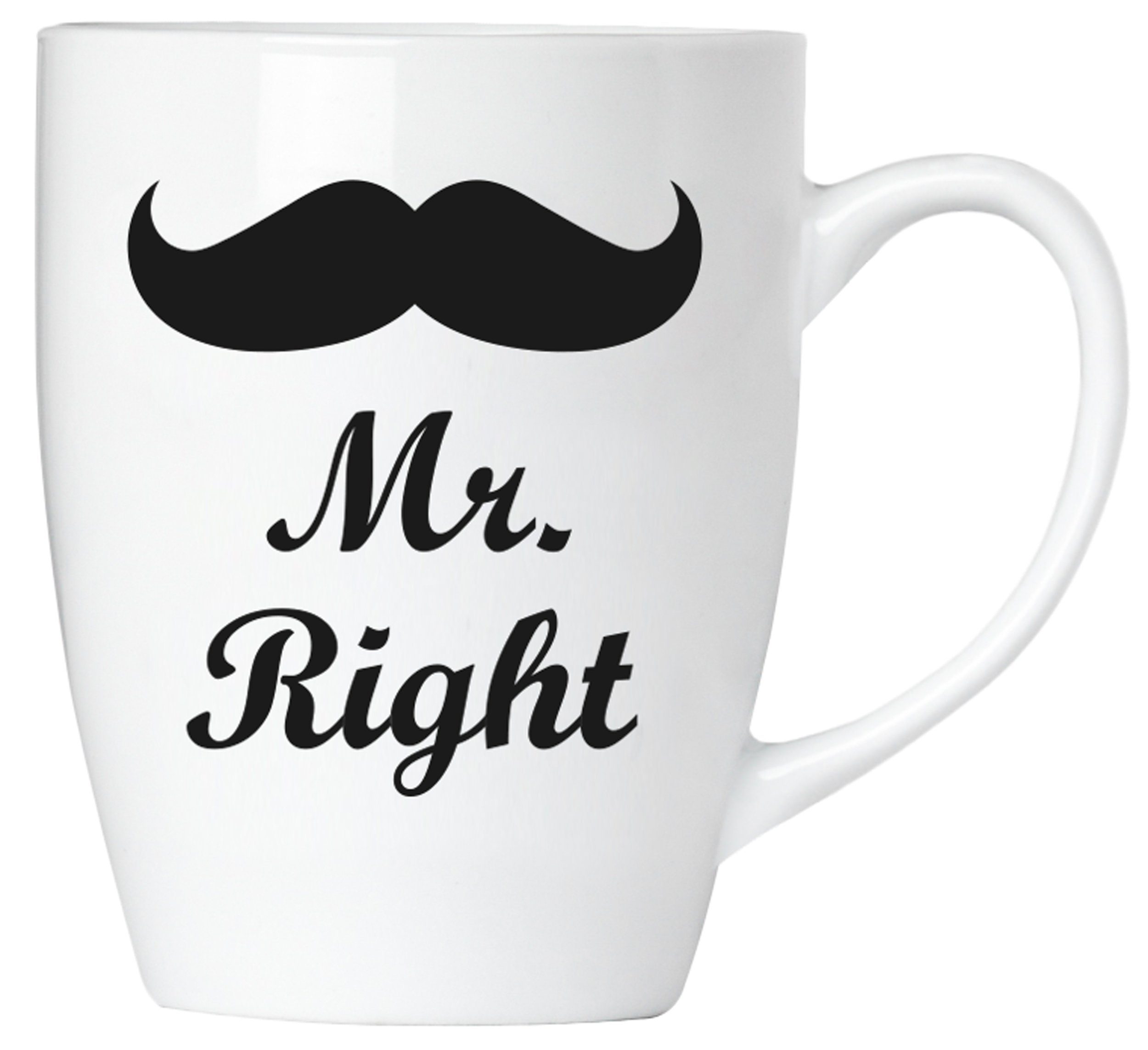BRUBAKER Tasse 2er-Set Kaffeetassen Mr. Right & Mrs. Always Right, 4-tlg., Keramik, Kaffeebecher in Geschenkpackung mit Grußkarte, Becher Tassen für Paare – Bild 5 von 5