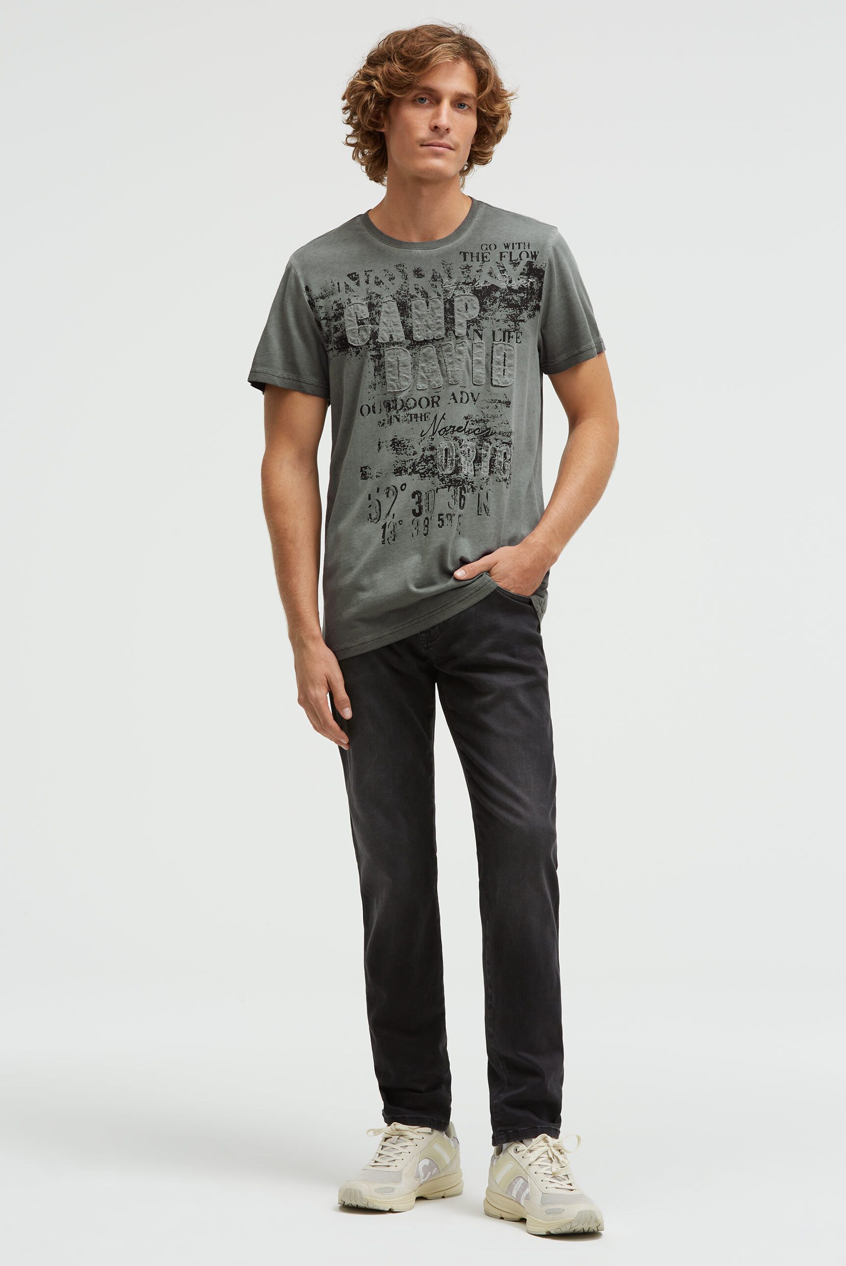 CAMP DAVID Rundhalsshirt mit Kontrastnähten