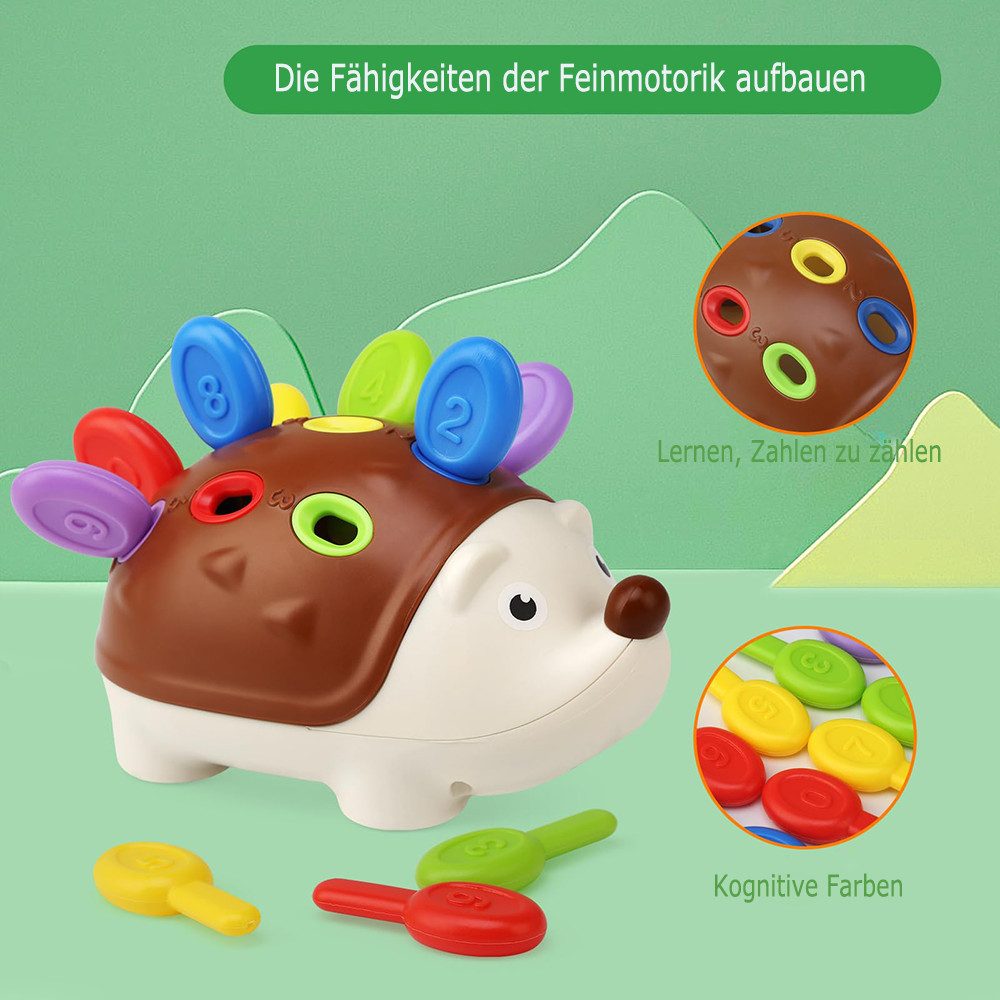 CLTYQ Lernspielzeug Spielzeug ab 3 Jahren, Igel Montessori Spielzeug für kinder, Geschenk, Motorikspielzeug zur Förderung der Hand-Augen-Koordination – Bild 4 von 5