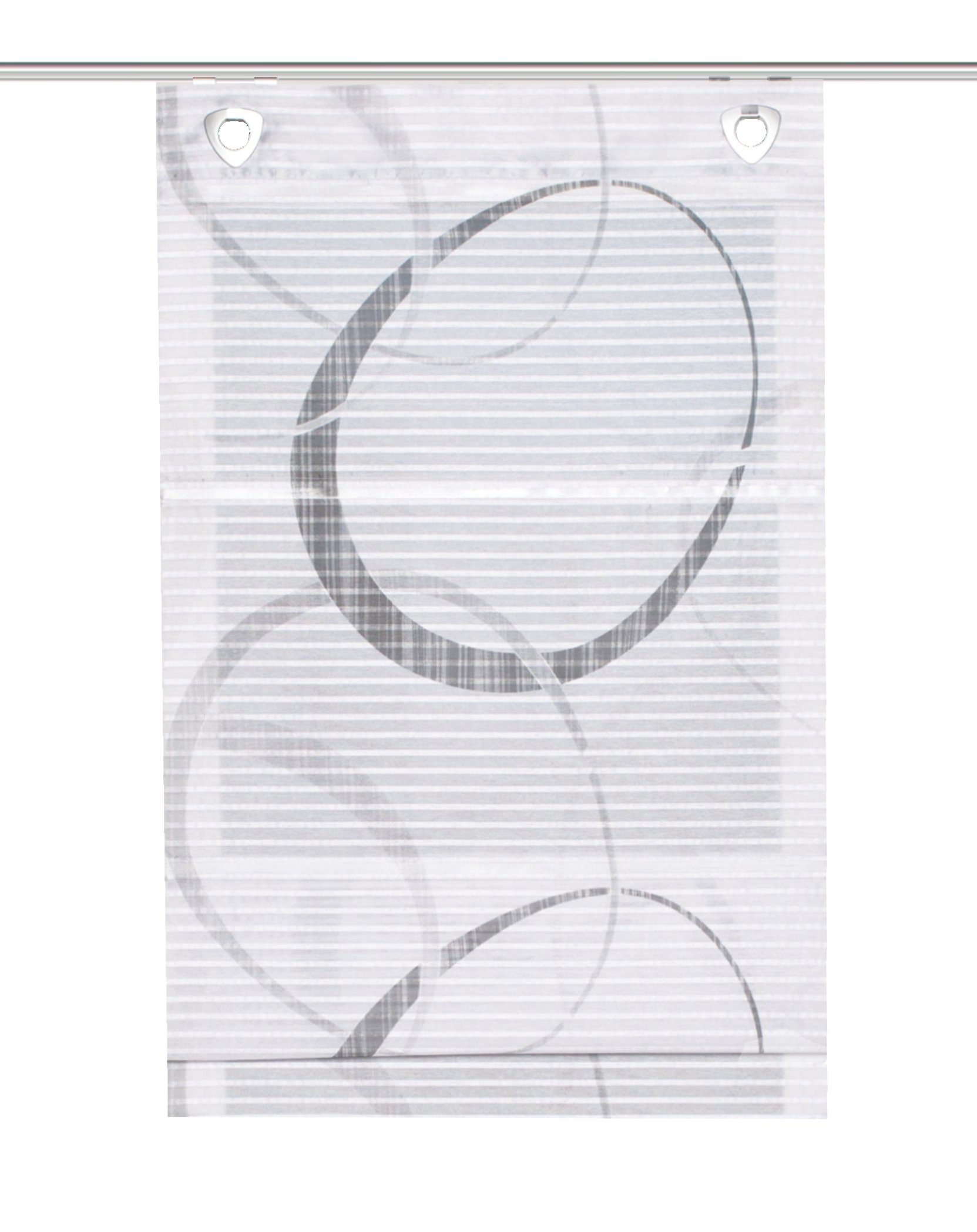 Magnetrollo Magnetrollo Vitus mit aufgedruckten Kreisen, Farbe: grau, Raffrollo in "Bambus" Optik, Clever-Kauf-24, mit Bohren