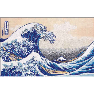Panna Kreativset Panna Plattstich Set "Unter der Welle von Kanagawa. Katsushika Hokusa, (embroidery kit by Marussia)