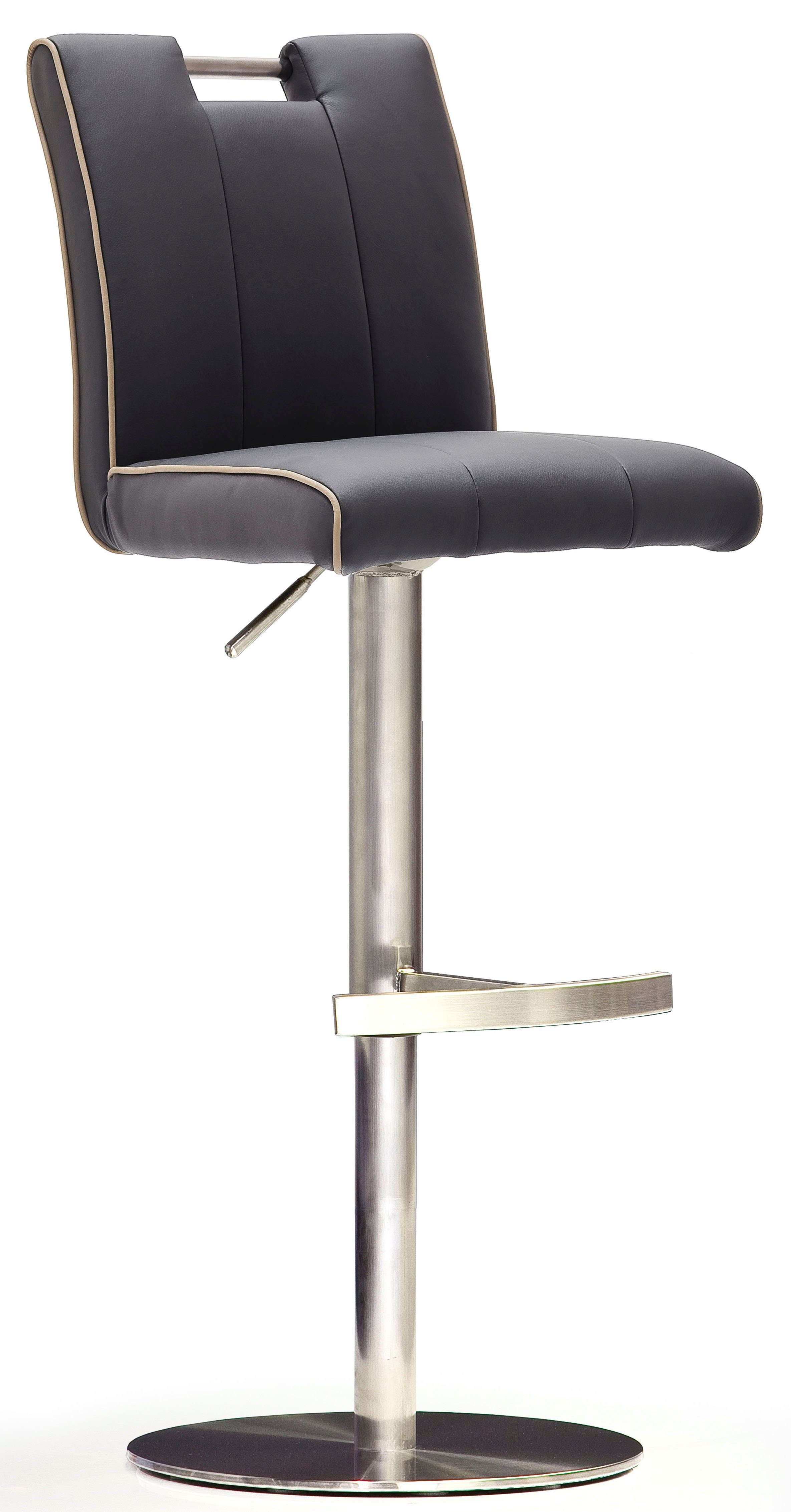 MCA furniture Bistrostuhl BARBECOOL Barhocker Bistrostuhl Tresenhocker, mit Rückenlehne, Bodenplatte rund, 360° drehbar, Sitzhöhe von 55-80cm