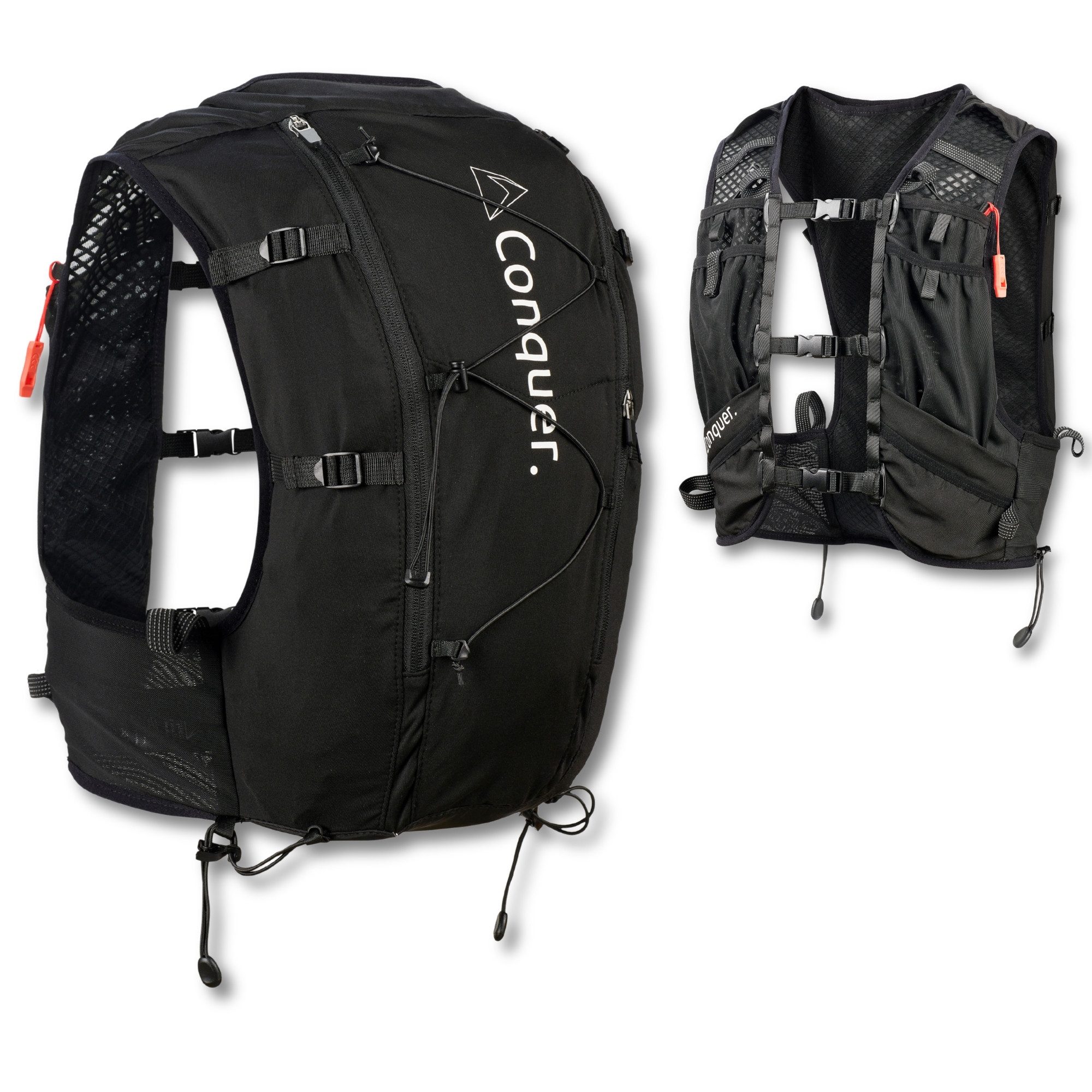 Conquer. Trinkrucksack Laufweste 15L Damen & Herren – Trailrunning Rucksack mit Trinksystem, Eng anliegende Laufweste
