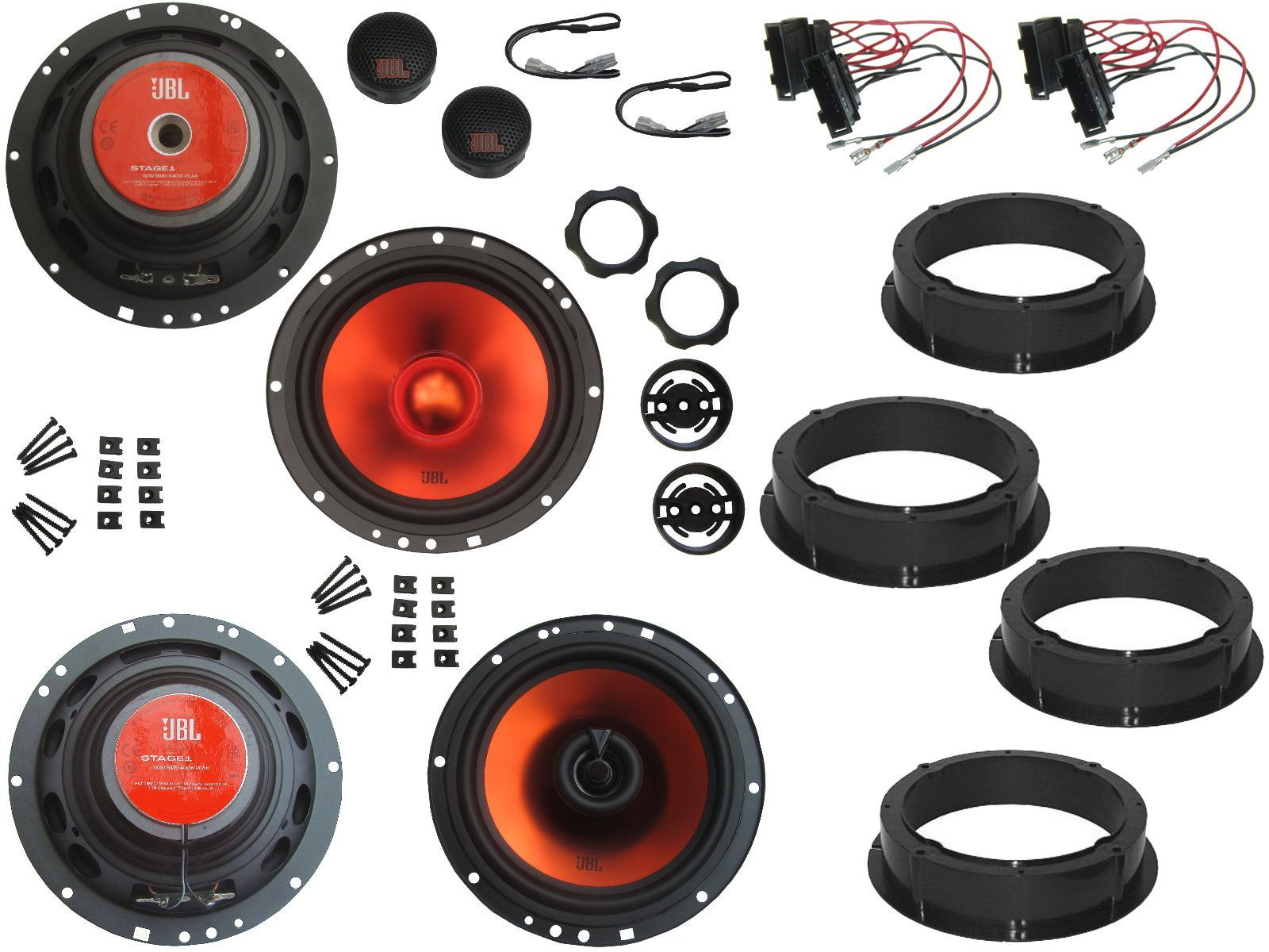 DSX JBL Lautsprecher für VW Polo 4 9N Bj 01 – 09 Tür Vorne hinten 1040W Auto-Lautsprecher (130 W)