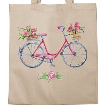 Shirtracer Umhängetasche Vintage Fahrrad Wasserfarbe Blumen, Vintage Retro