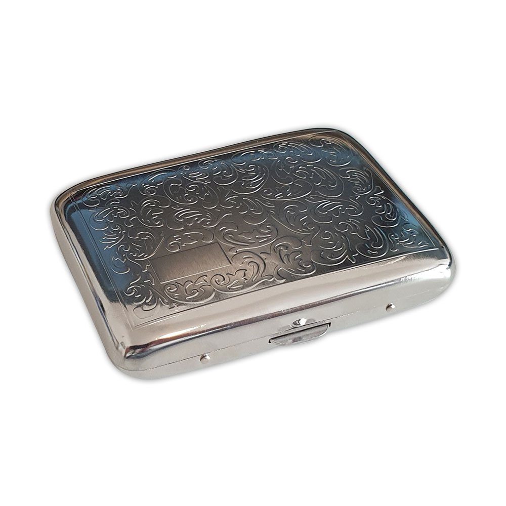 Sammleretui Zigarettenetui, Venetian Design, Antik Dekor, Fabe: Silber, Metall