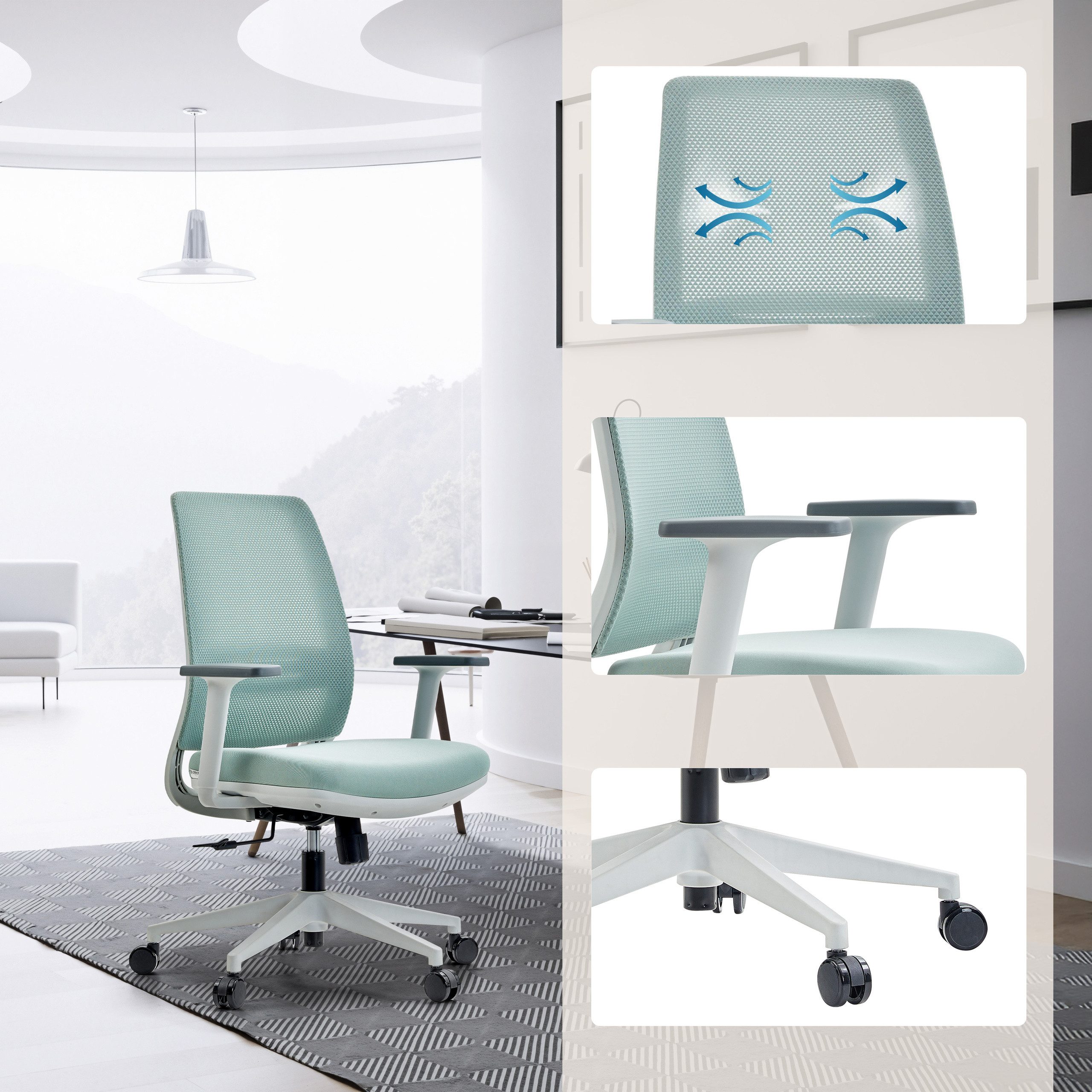 hjh OFFICE Drehstuhl Home Office Bürostuhl Profondo Eco W (1 St), Schreibtischsessel, Drehbarer Schreibtischstuhl