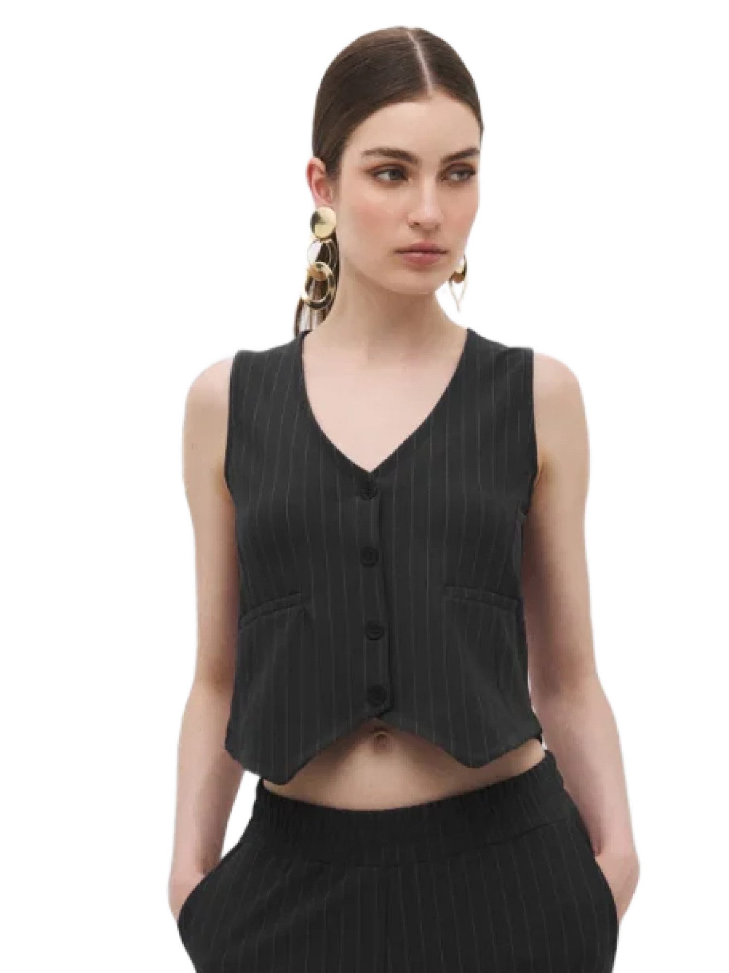 No Matter What Warnweste Ärmellose Weste mit Knöpfen