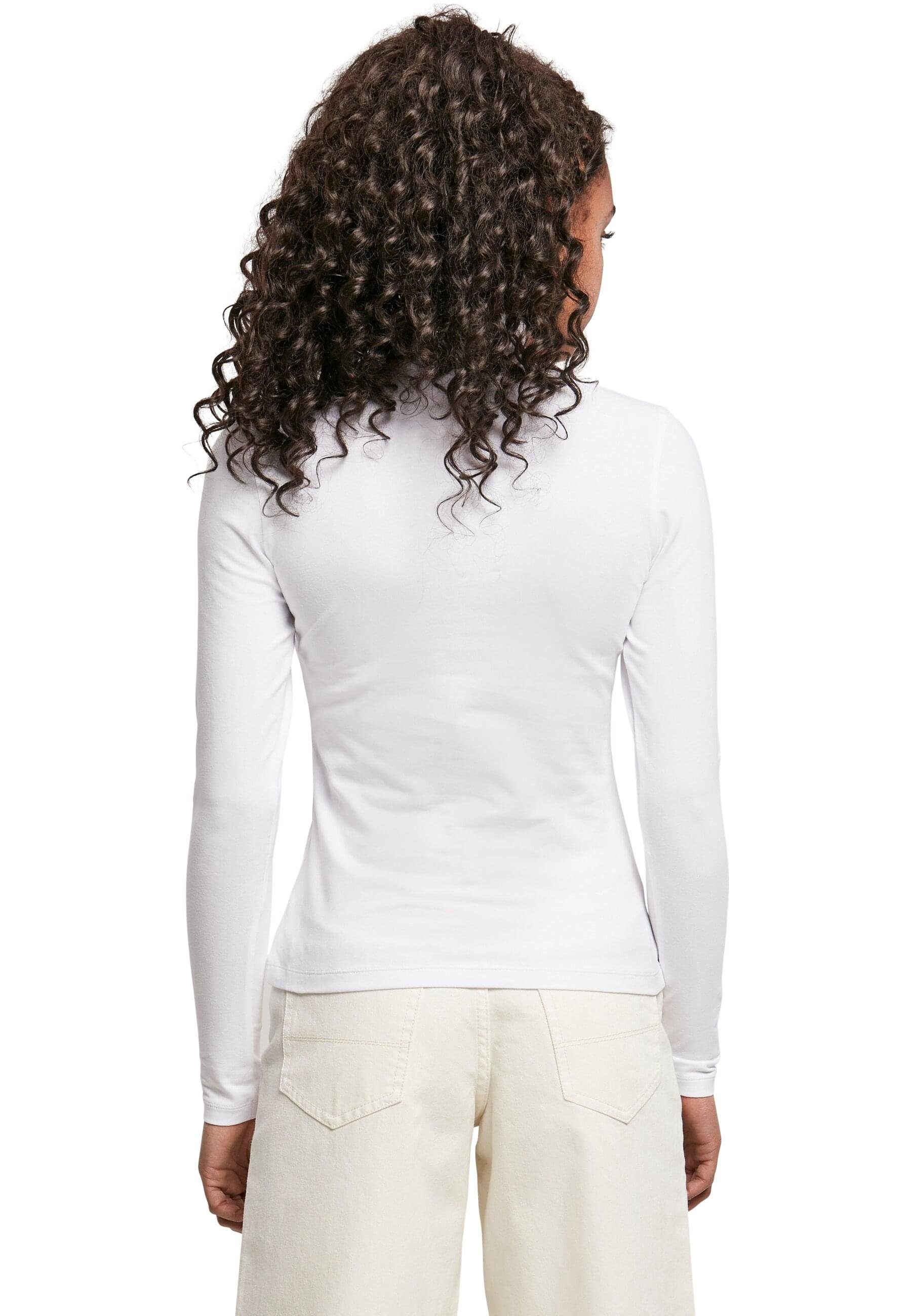 URBAN CLASSICS Langarmshirt Damen Ladies (1-tlg) Turtleneck Cut-Out Longsleeve white