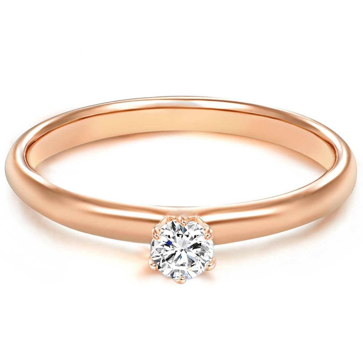 Trilani Silberring roségold, mit Zirkonia im Brillant-Look günstig online kaufen