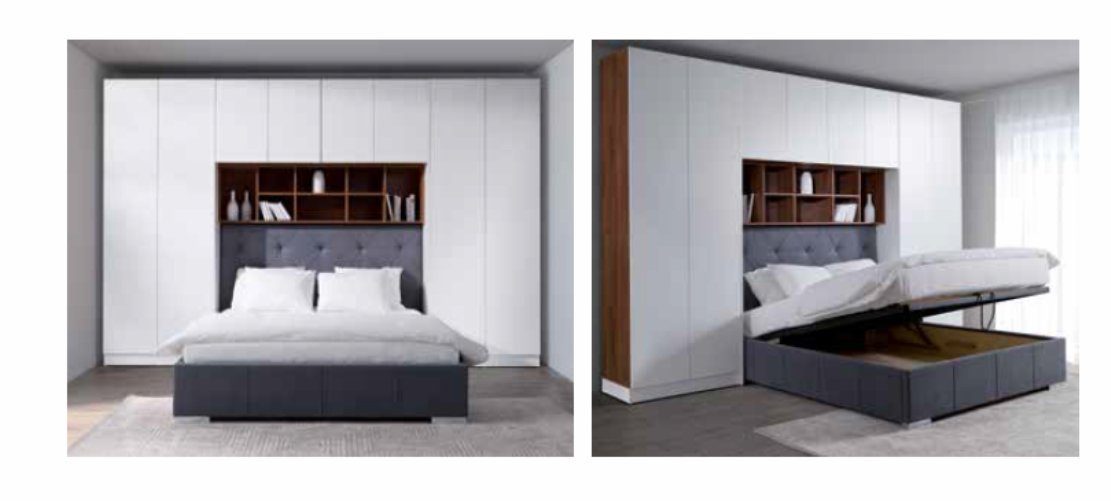 JVmoebel Schlafzimmer-Set Schrank Bett (Bett, Polster Betten Made Schränke Schrank), in Europa Kleiderschrank, Wandschrank