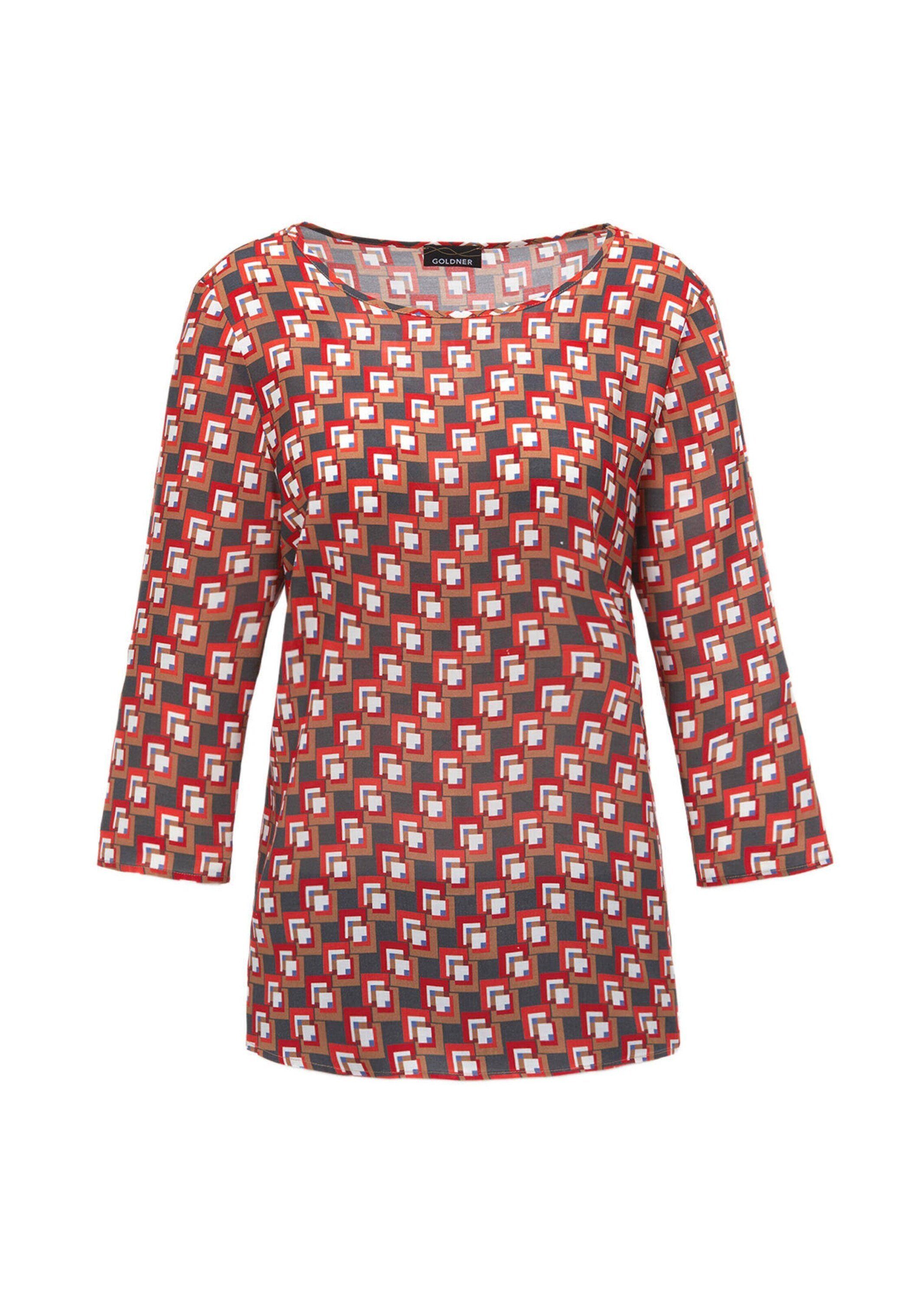 Schlupfbluse Bluse 3/4-Arm mit grafischem Druck