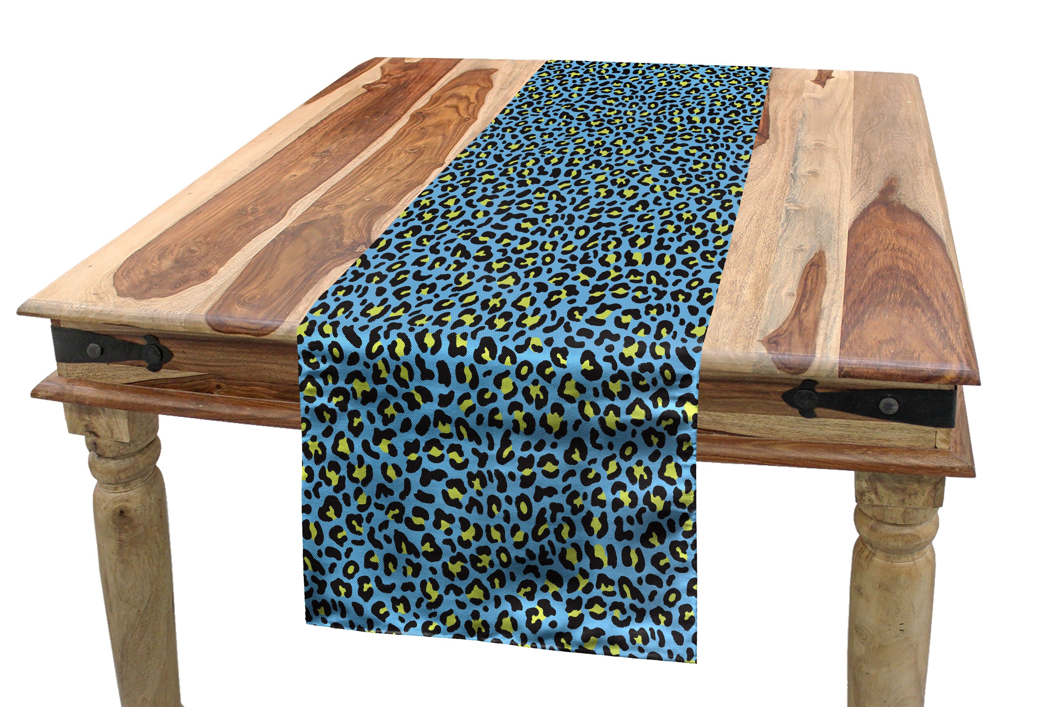 Abakuhaus Tischläufer Esszimmer Küche Rechteckiger Dekorativer Tischläufer, Leopard Moderne Tier-Haut Markiert