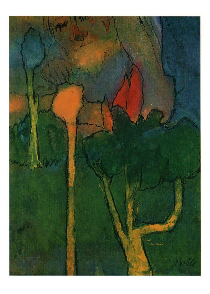 Postkarte Kunstkarte Emil Nolde "Der große Gärtner"