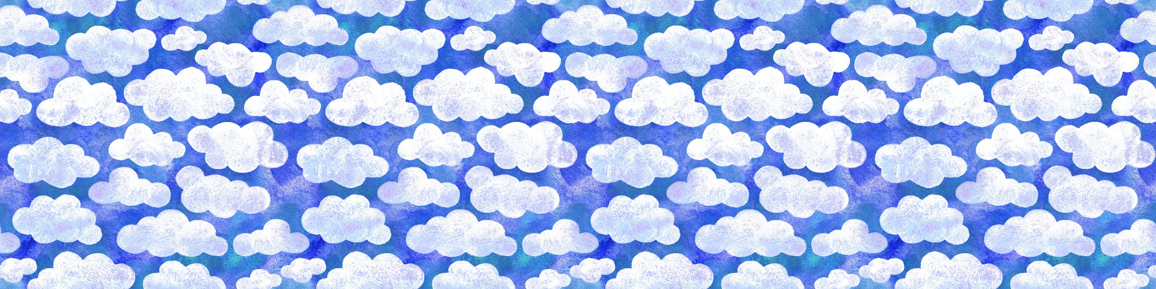 queence Bordüre Wolken, glatt, gemustert, (3 St), 3er Set (selbstklebend)
