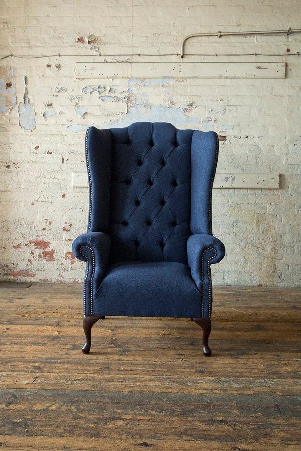 Xlmoebel Ohrensessel Design Chesterfield 1-Sitzer Stoff Sofa Polster Couch, Made in Europa