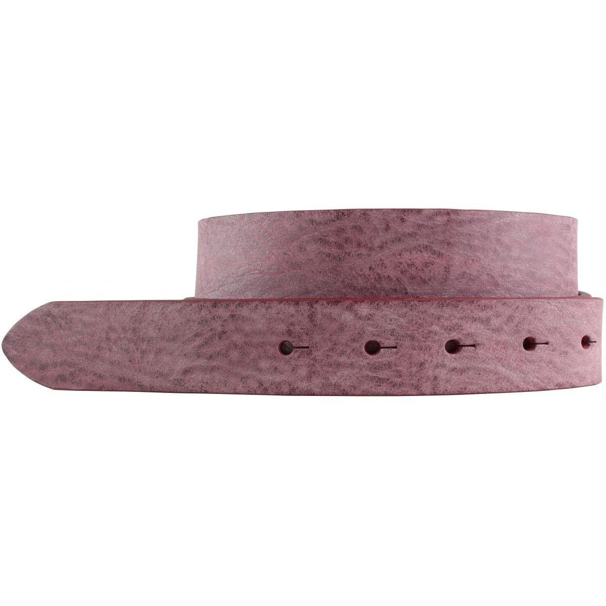 BELTINGER Ledergürtel Wechselgürtel aus weichem Vollrindleder Used-Look ohne Schnalle 3 cm - weiches Leder, Gürtelschnalle in Altsilber, Vintage Bordeaux