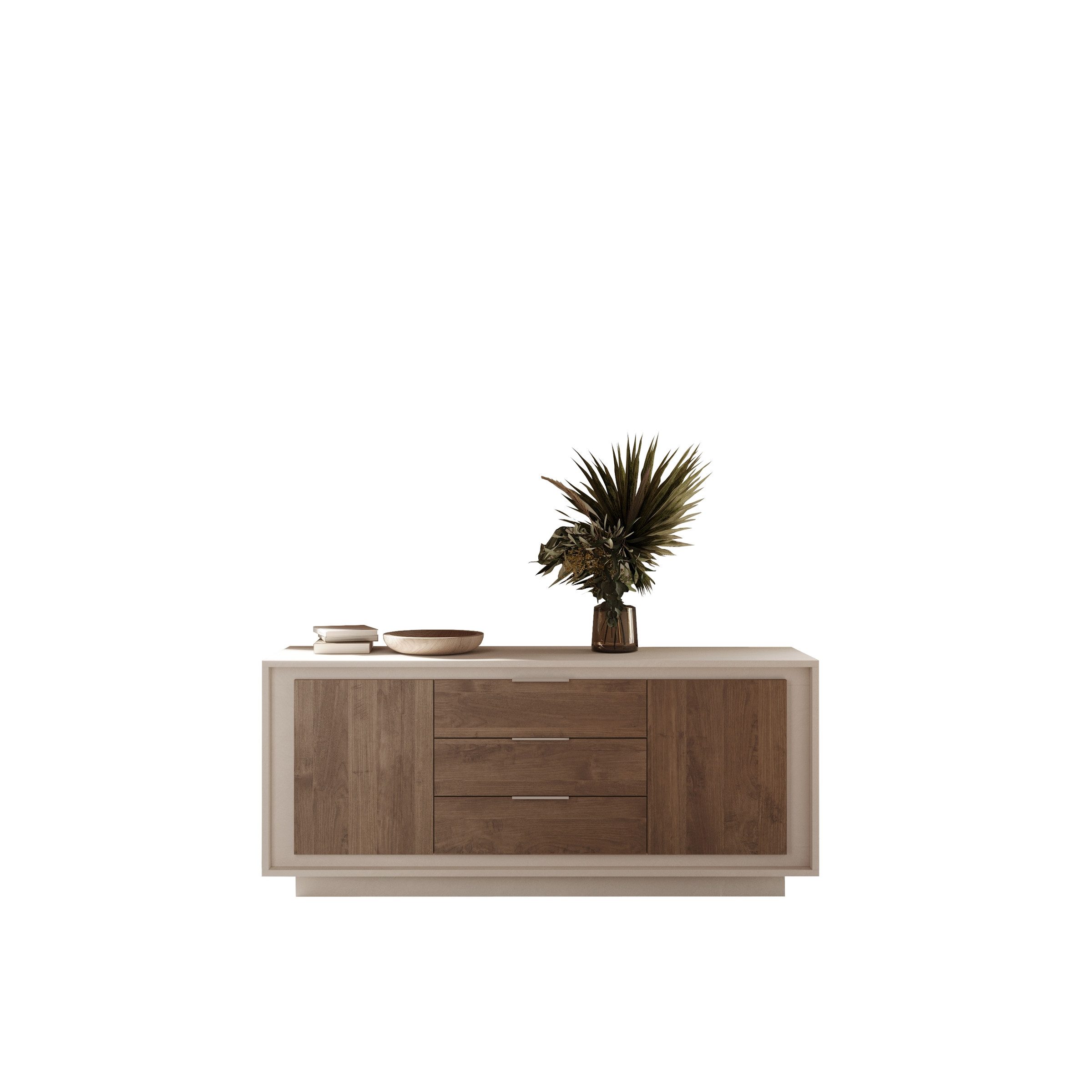 freiraum Sideboard Siena, 2 Türen, 3 Schübe, Cashmere / Mercure Eiche Dekor - 180x80x50 (BxHxT)