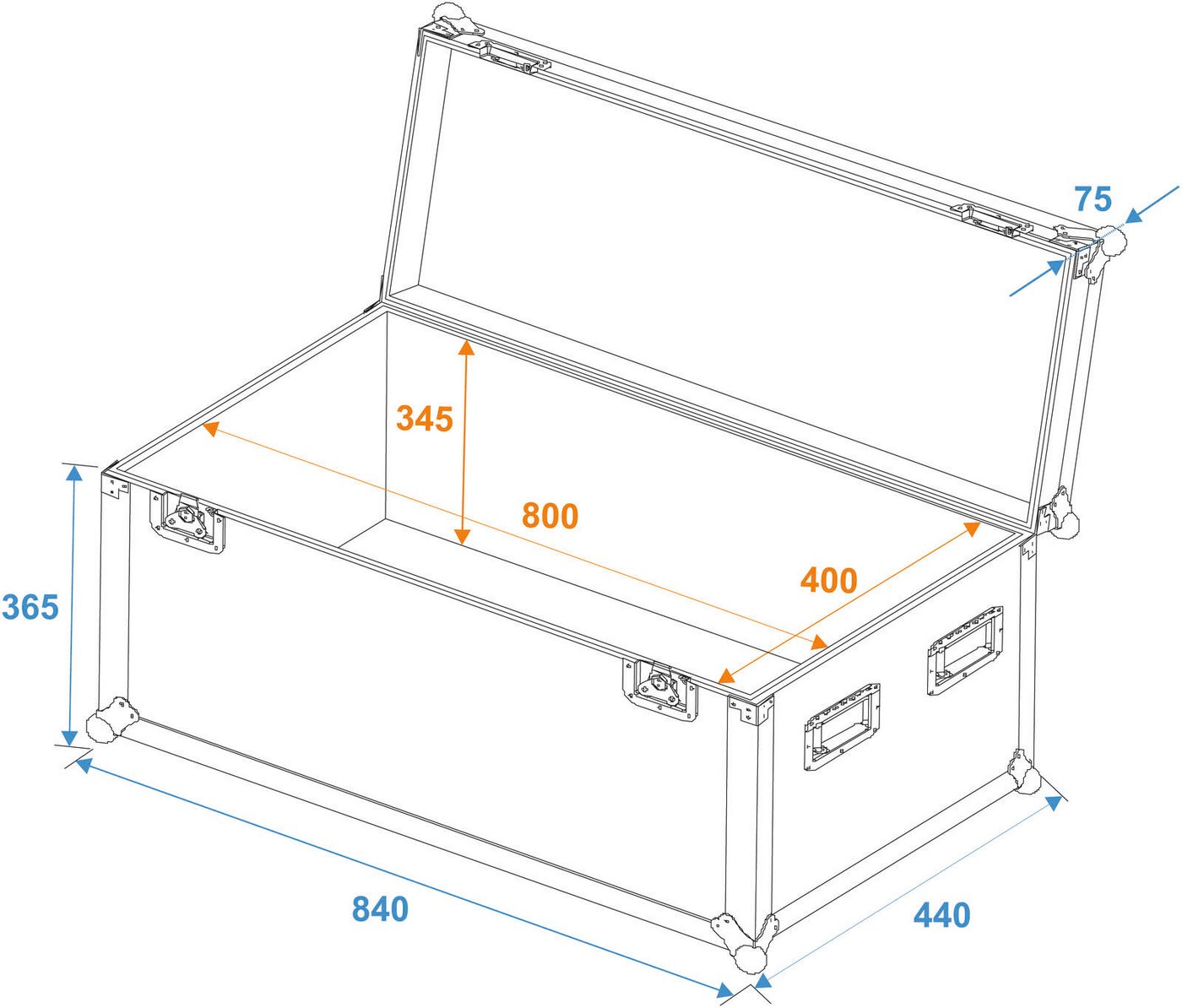 Thumbnail - Roadinger Transportbehälter ROADINGER Universal-Case Profi 80x40x40cm