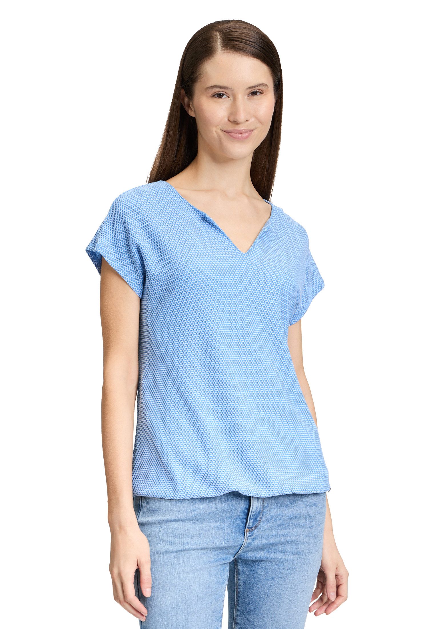 Betty&Co Kurzarmshirt "Damen Casual-Shirt mit Struktur" 1 Stk. tlg. Materia günstig online kaufen