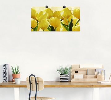 Artland Wandbild Tulpenfeld gelb, Blumen (1 St), als Leinwandbild, Poster in verschied. Größen