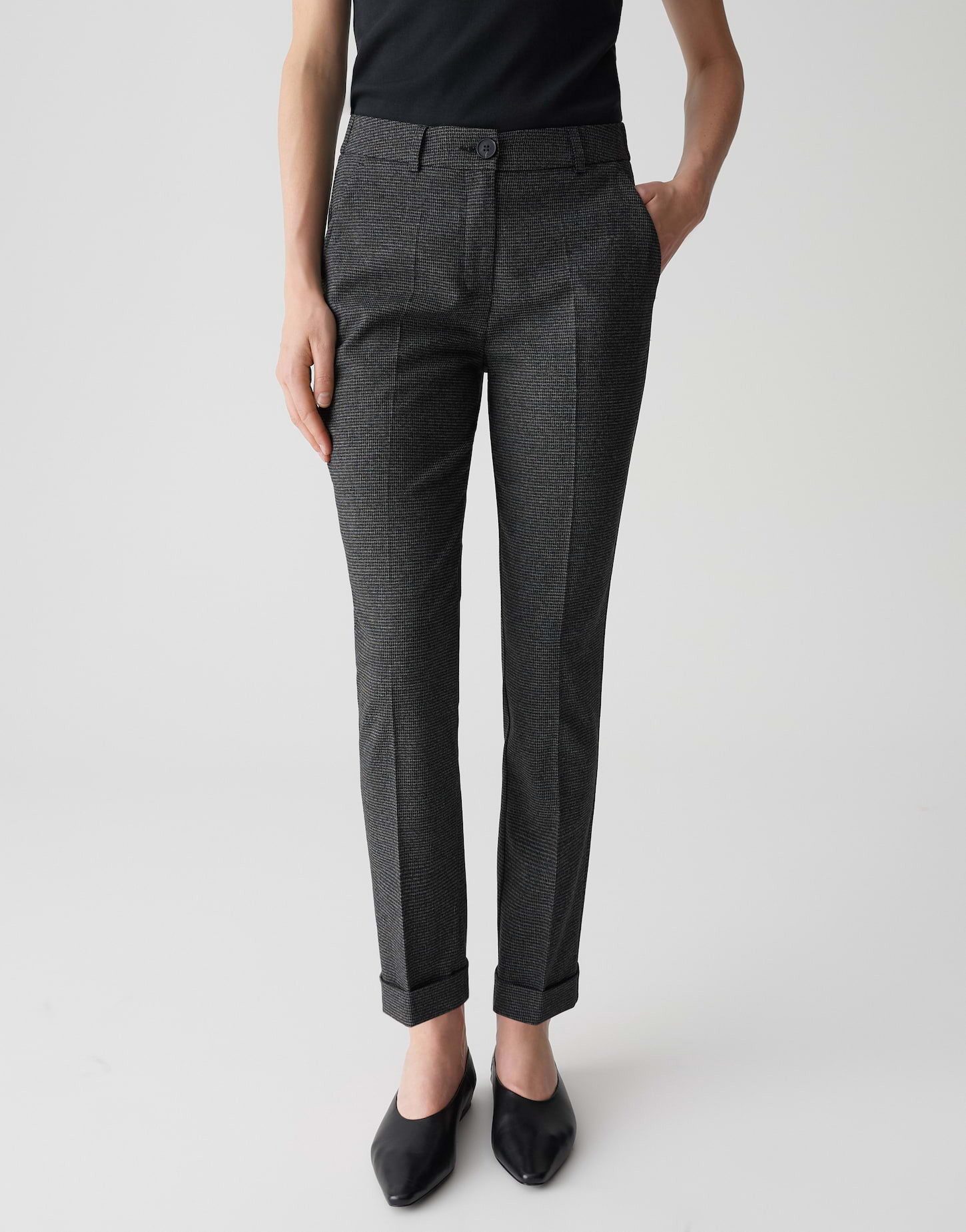 OPUS PANTS Stoffhose LANIA FUNK mit Pepitamuster Ankle, Ecovero Viscose, Au günstig online kaufen