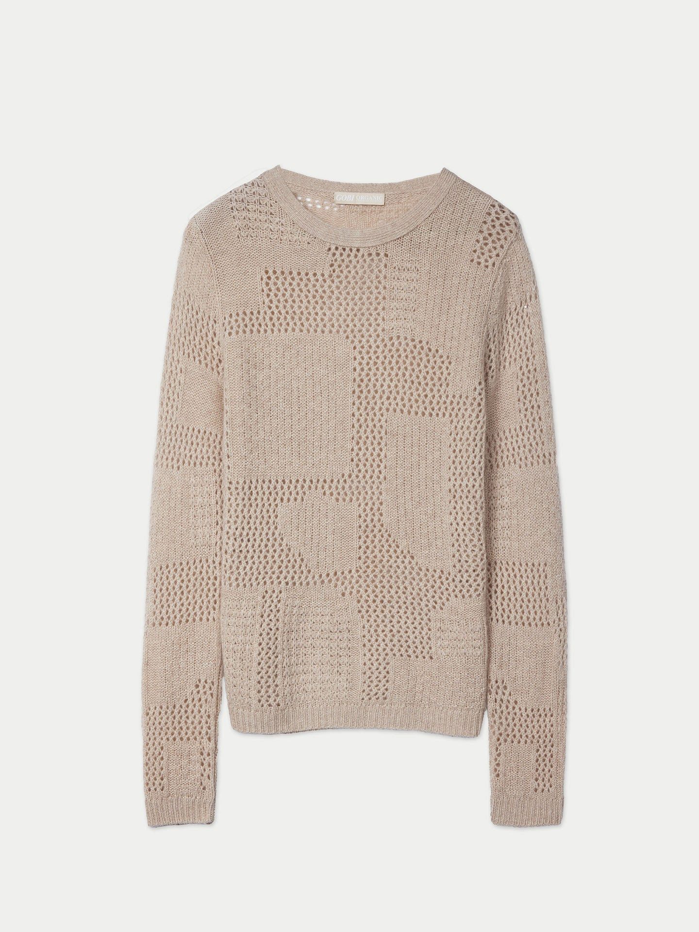 GOBI Cashmere Rundhalspullover Kaschmir-Pullover mit strukturierter, organischer Farbtönung
