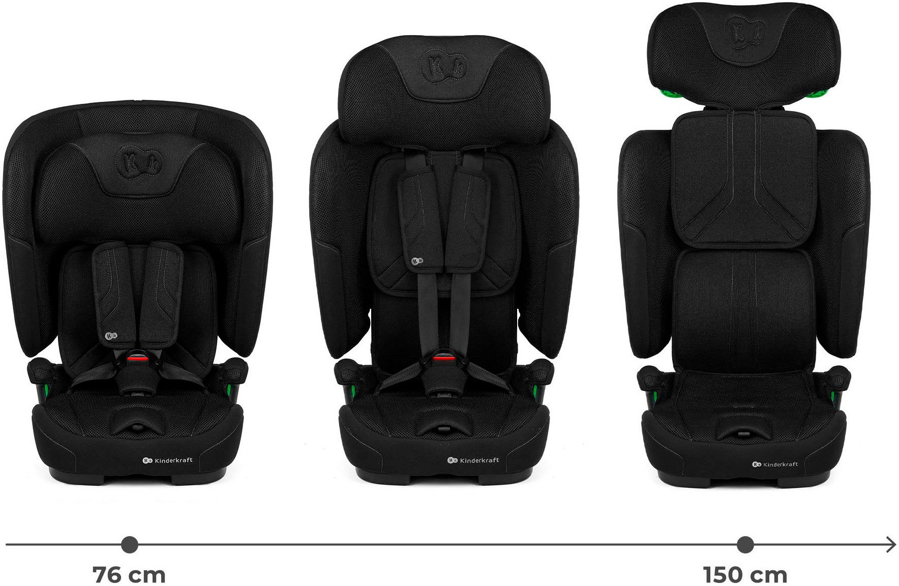 Kinderkraft Autokindersitz FIX2GO, ab: 15 Monaten, bis: 12 Jahren, ab: 76 cm, bis: 150 cm