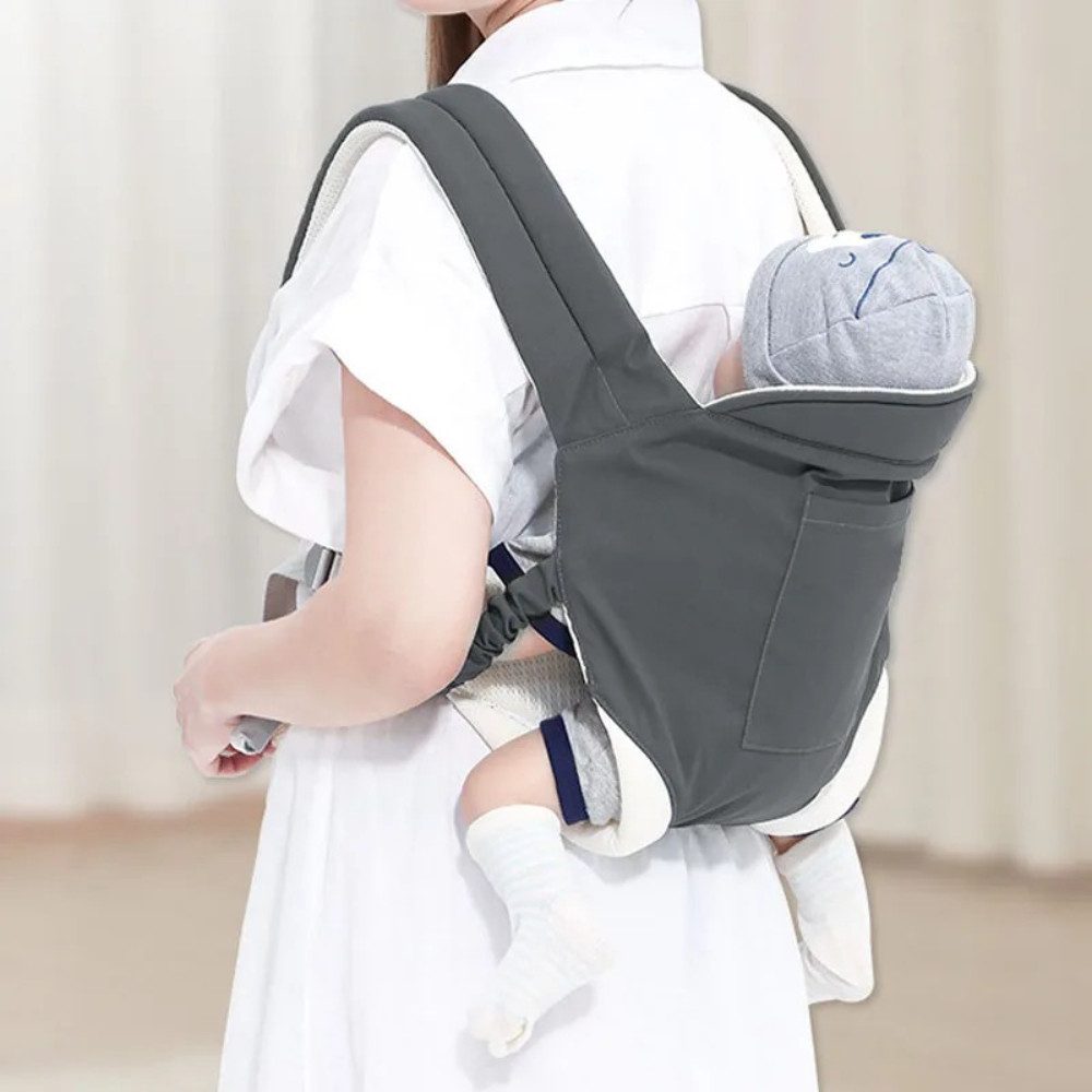 Blusmart Babytrage All-In-One Babytrage für Neugeborene ab Geburt (Baby-Tragetasche 3 Trage Positionen, Leicht & sicher (3.5-20 kg), Für einfache Verstellbarkeit, weicher Stoff, atmungsaktiv