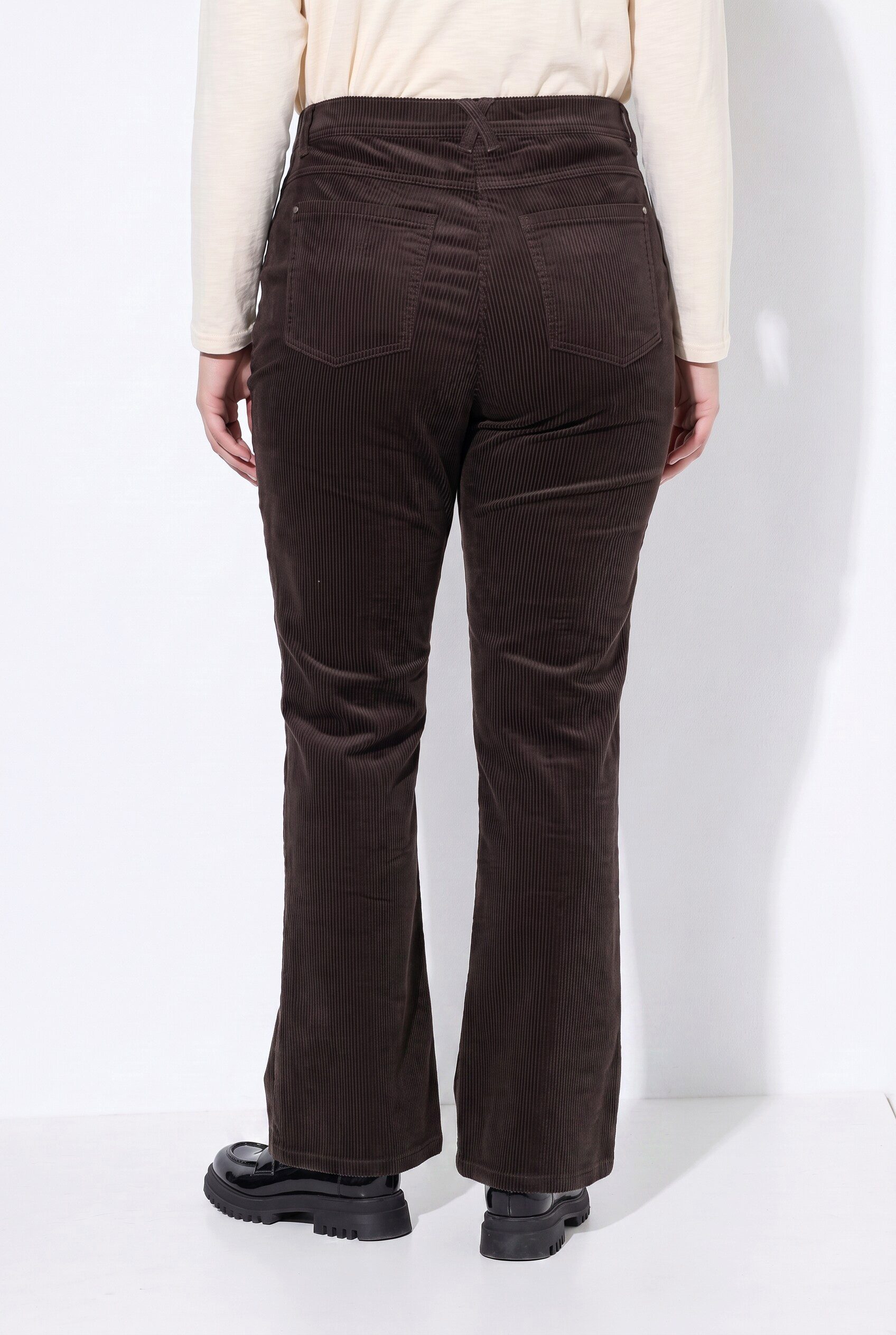 Ulla Popken Regular-fit-Jeans Cordhose Marie Bootcut Komfortbund Biobaumwolle – Bild 3 von 4