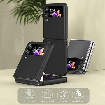 CoolGadget Handyhülle Black Series Handy Hülle für Samsung Galaxy Z Flip 4 6,7 Zoll, Edle Silikon Schlicht Robust Schutzhülle für Galaxy Z Flip 4 Hülle