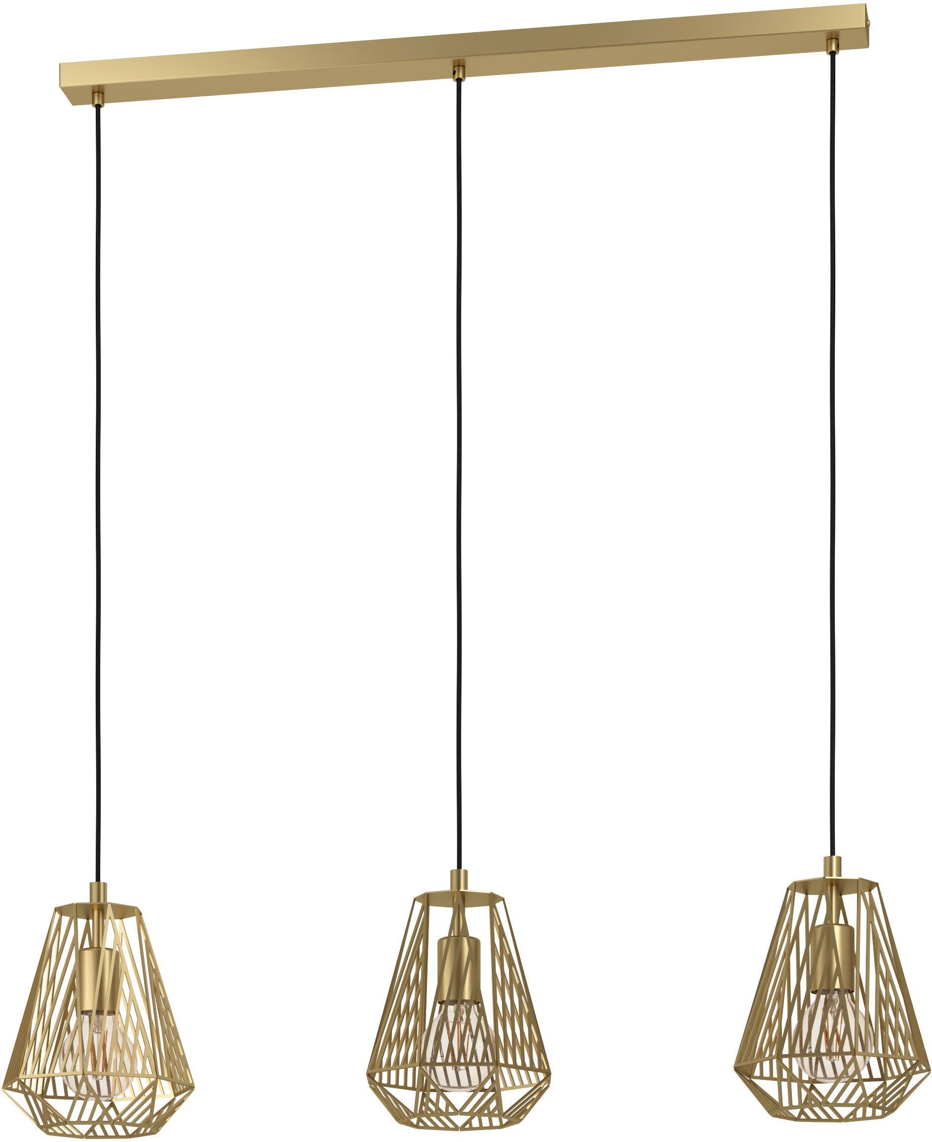 EGLO Hängeleuchte STYPE, ohne Leuchtmittel, Hängeleuchte, Esszimmer, Wohnzimmer L96 x B20 x H110, 3X40W exkl.