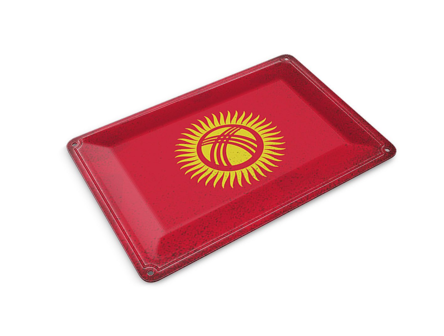 Femer GmbH Postkarte Flagge Kirgisistan 14x10 cm Kyrgyzstan Vintage, unfrankiert