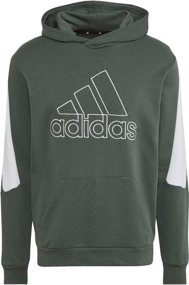 adidas Sportswear Sweatshirt Herren Hoodie - M FI BOS Hoodie - Olivgrün/Weiß
