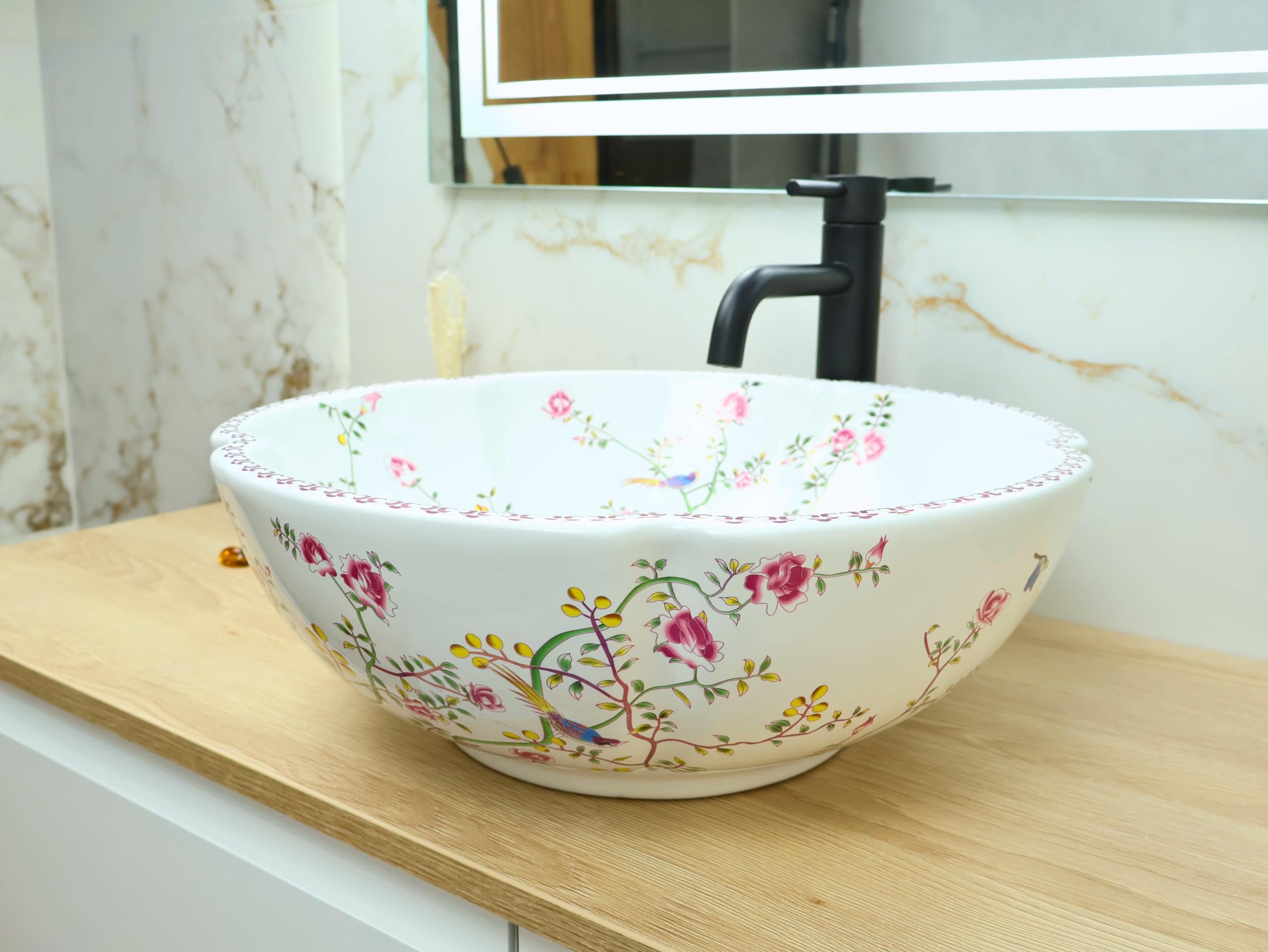 GTM Design Aufsatzwaschbecken Glanz - Modern Waschbecken ohne Hahnloch - El günstig online kaufen