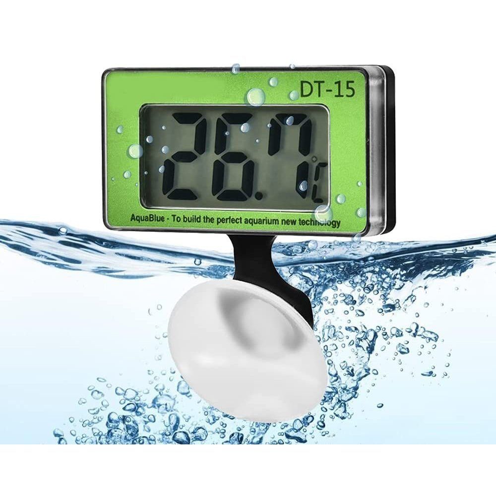 TUABUR Aquarienthermometer Aquariumthermometer digitales  Wassertemperaturmessgerät mit Saugnapf, 1-tlg.