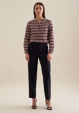 seidensticker Klassische Bluse Schwarze Rose Tunika Geometrische Muster