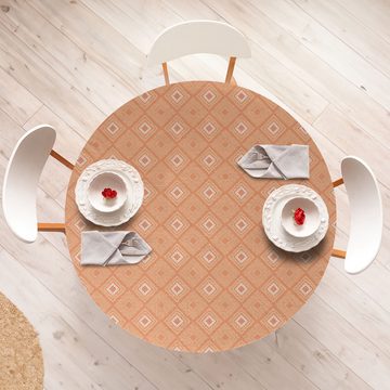 Abakuhaus Tischdecke Rundum-elastische Stofftischdecke, Pastell Diagonal Quadrate und Streifen