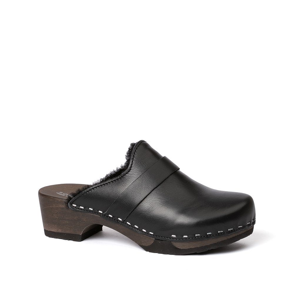 TAIRA Nappa/LF schwarz (dunkel), Winter, Holz, Clogs, Damen, bequem Clog