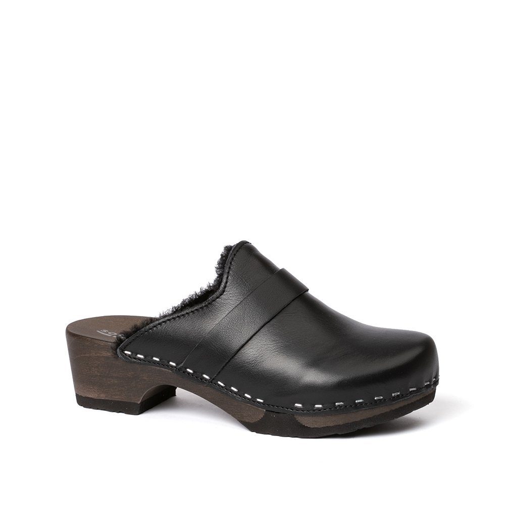 Softclox TAIRA Nappa/LF schwarz (dunkel), Winter, Holz, Clogs, Damen, bequem Clog