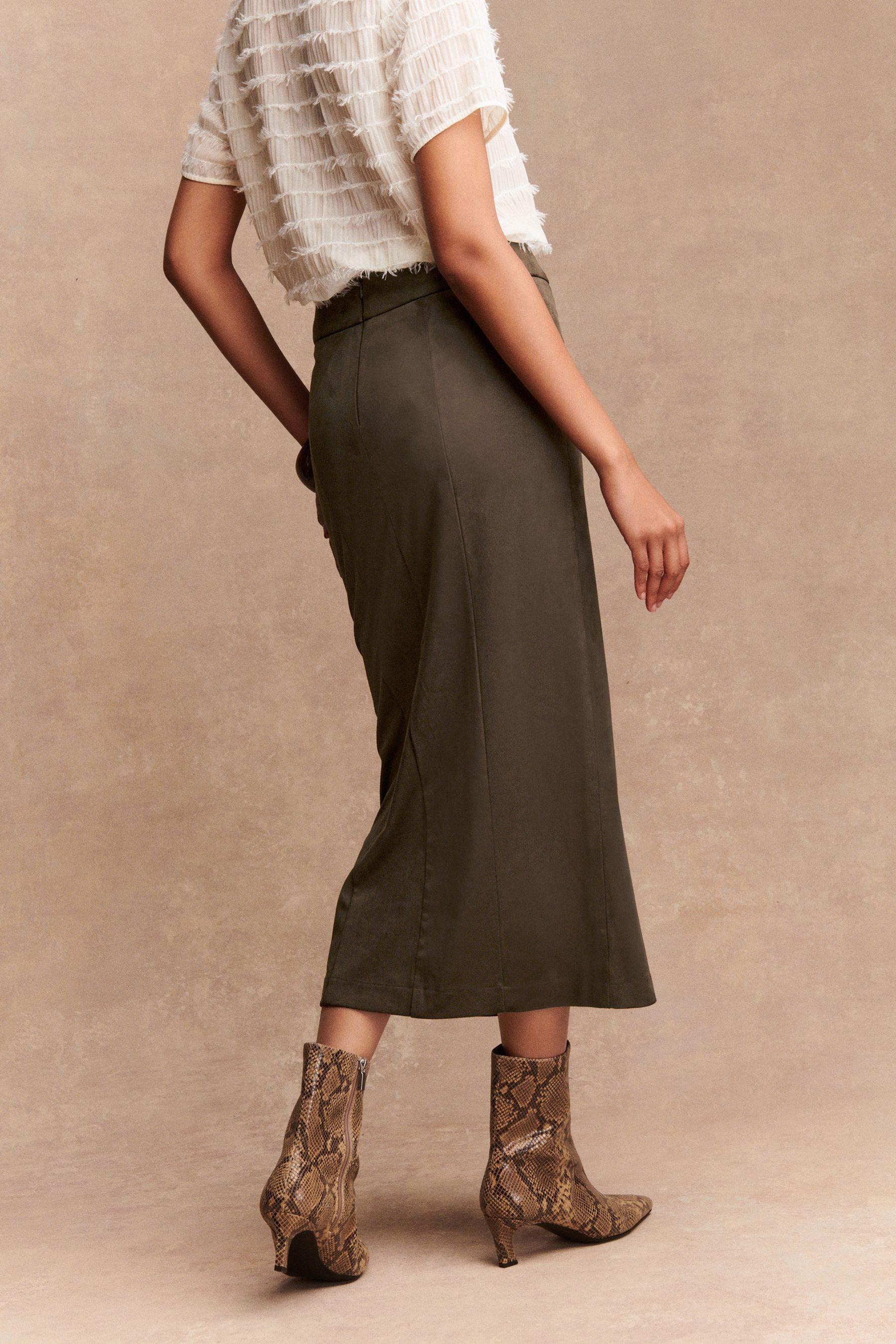 Next Midirock Bleistiftrock aus Velours-Kunstleder (1-tlg) günstig online kaufen