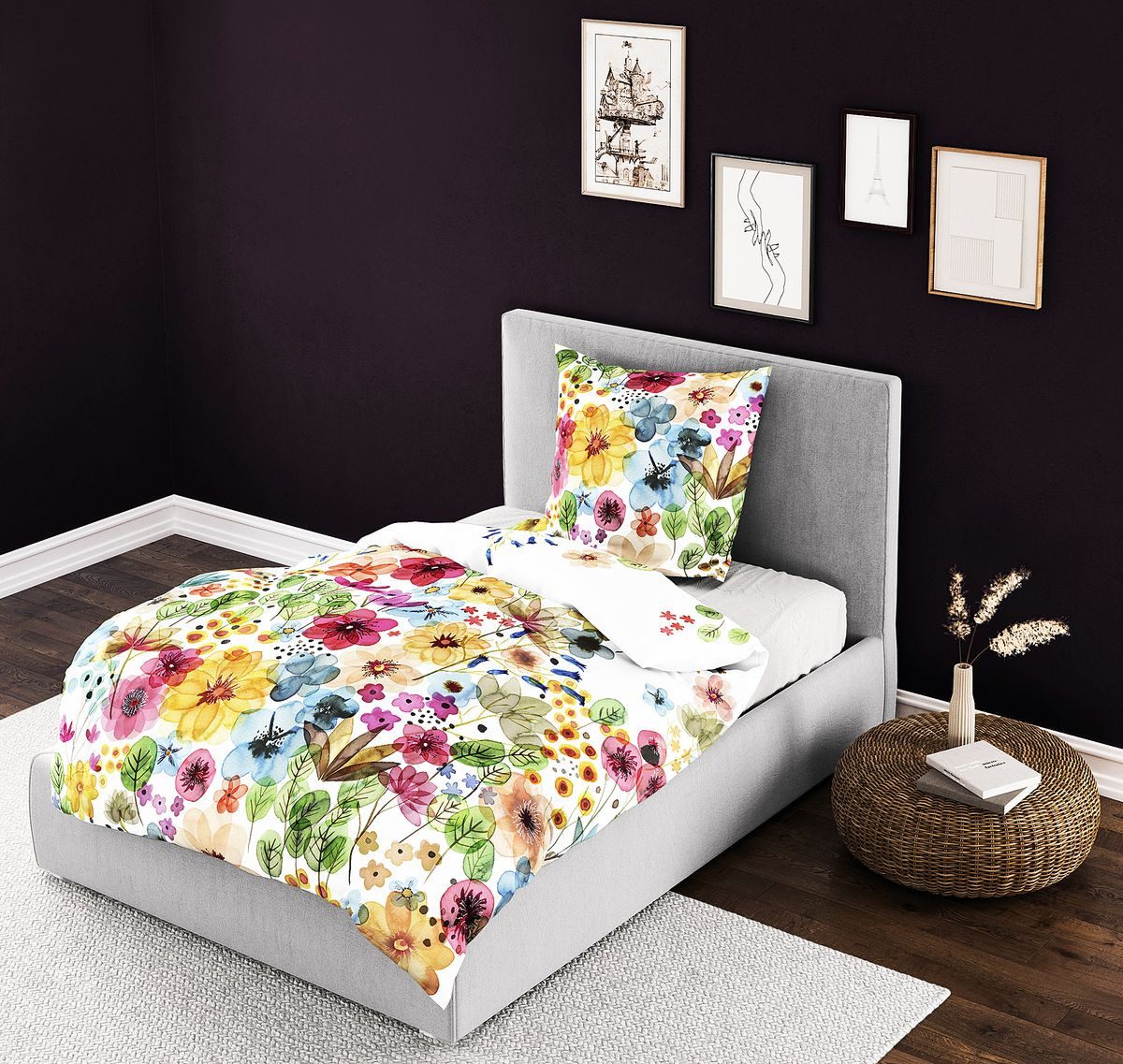 JACK Bettwäsche 135x200cm Digitaldruck Blumen Blumenwiese Bierbaum, Mako-Sa günstig online kaufen